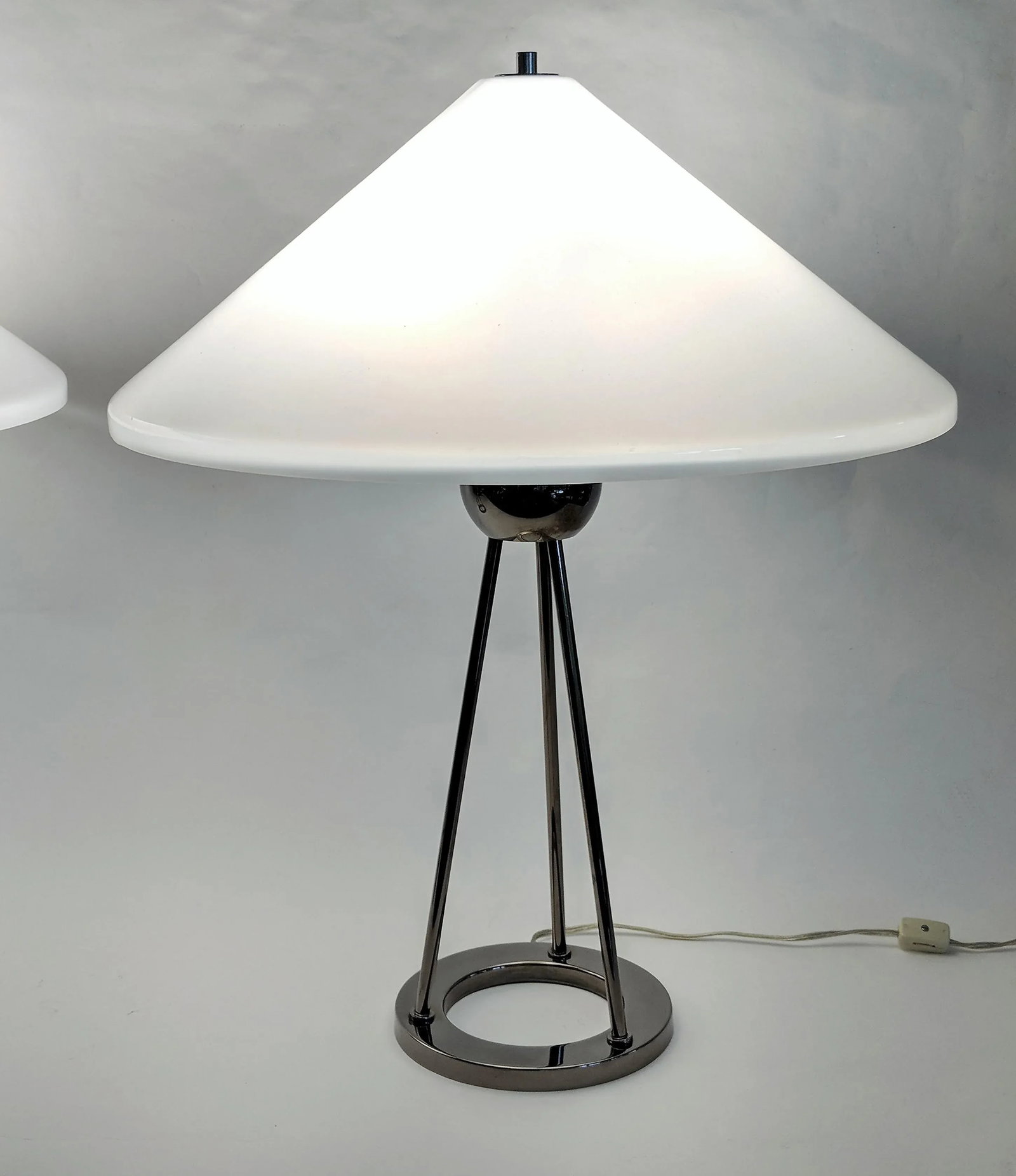 1970s Vintage Van Nessen Chrome and Lucite Table Lamps - A Pair - 6