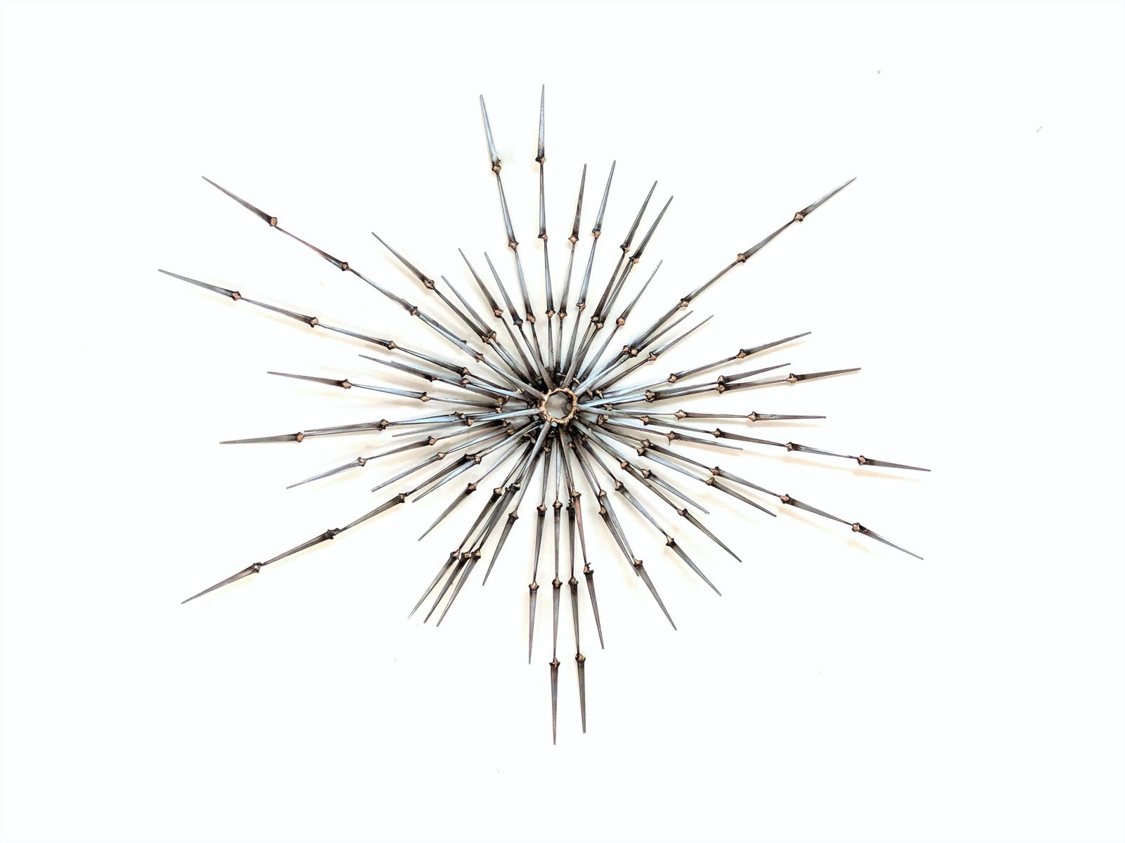 Abstract Brutalist Starburst Metal Sculpture - 11