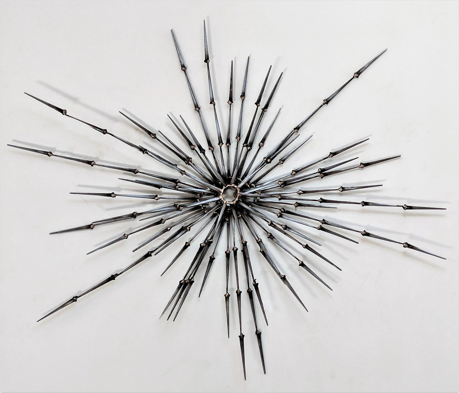 Abstract Brutalist Starburst Metal Sculpture - 12