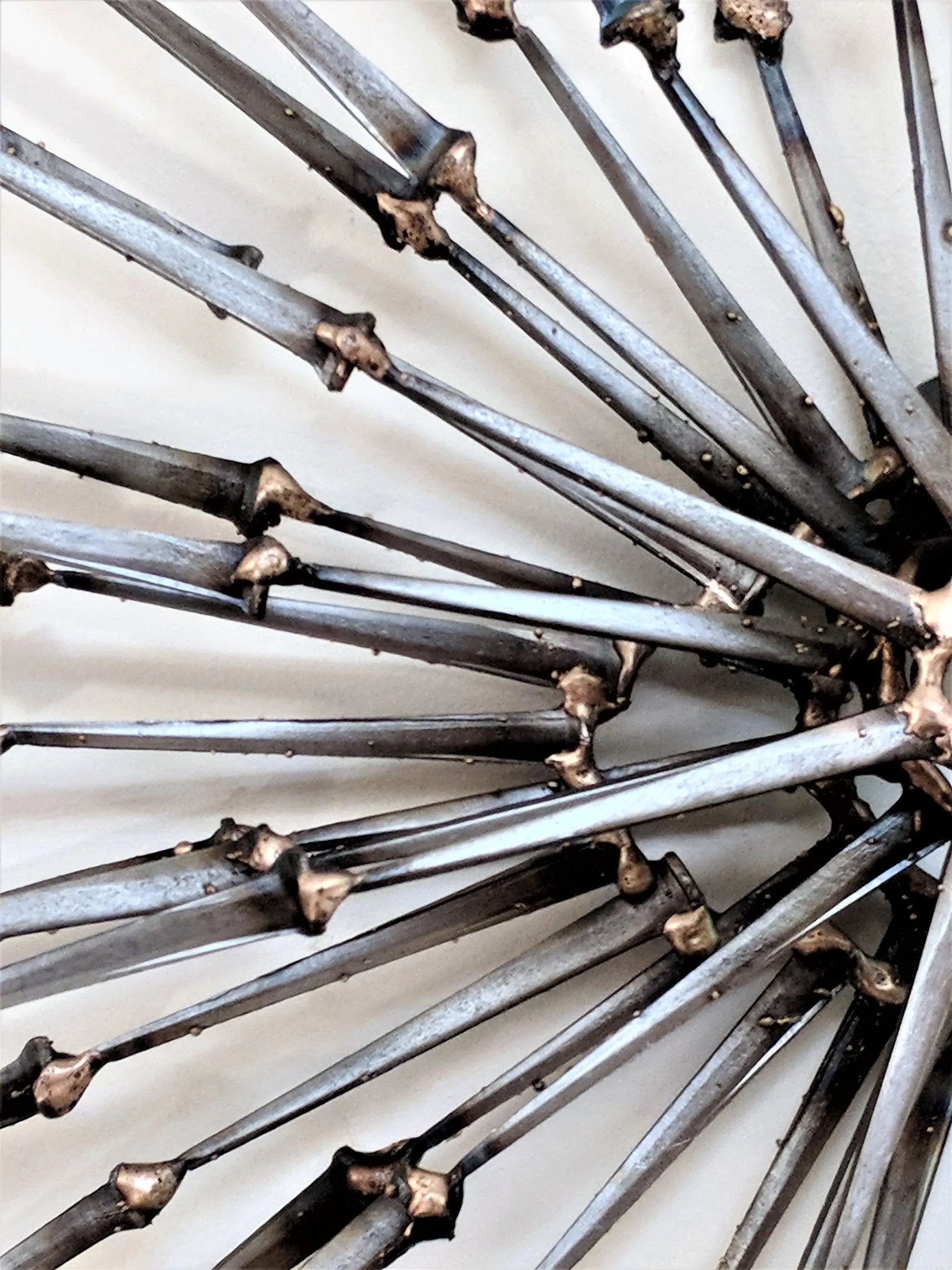Abstract Brutalist Starburst Metal Sculpture - 3