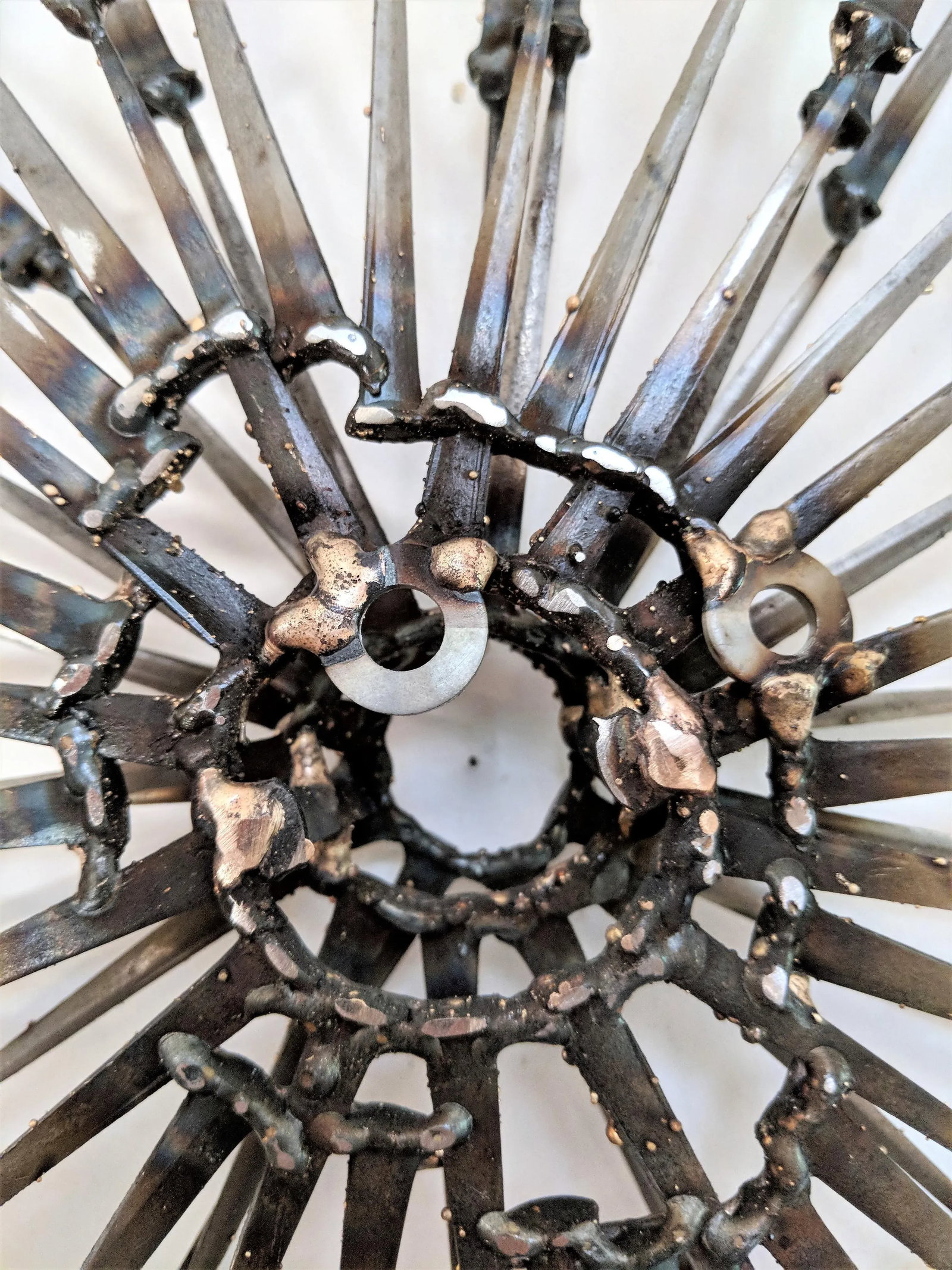 Abstract Brutalist Starburst Metal Sculpture - 5