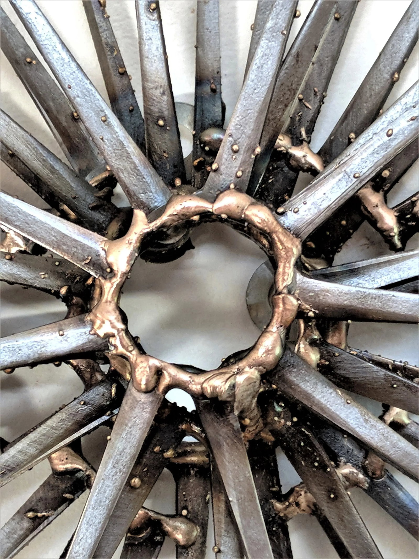 Abstract Brutalist Starburst Metal Sculpture - 8