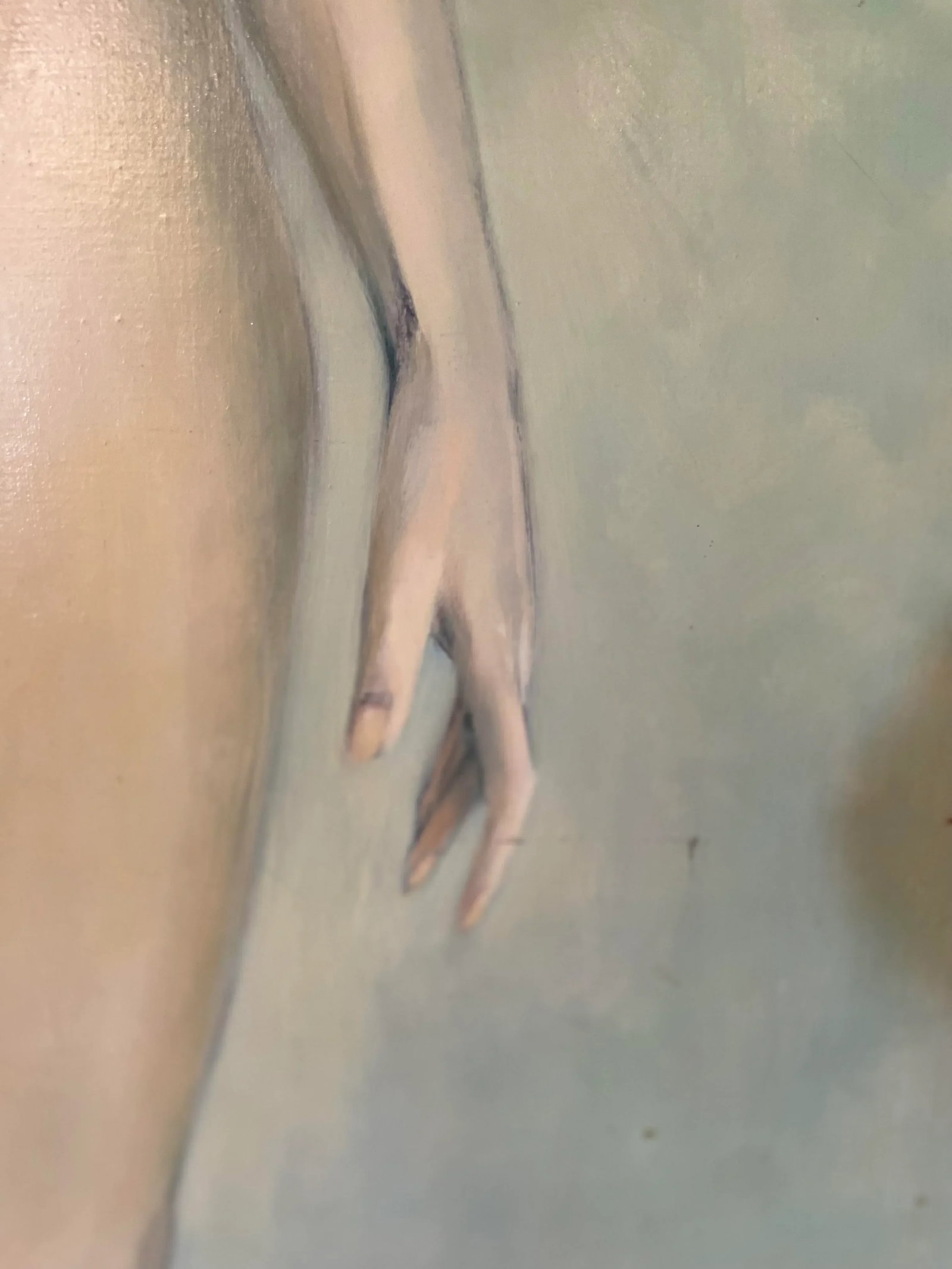 Mid Century French Life Size Figurative Nude Lady Female Portrait Original Oil Painting Attributed t - 5