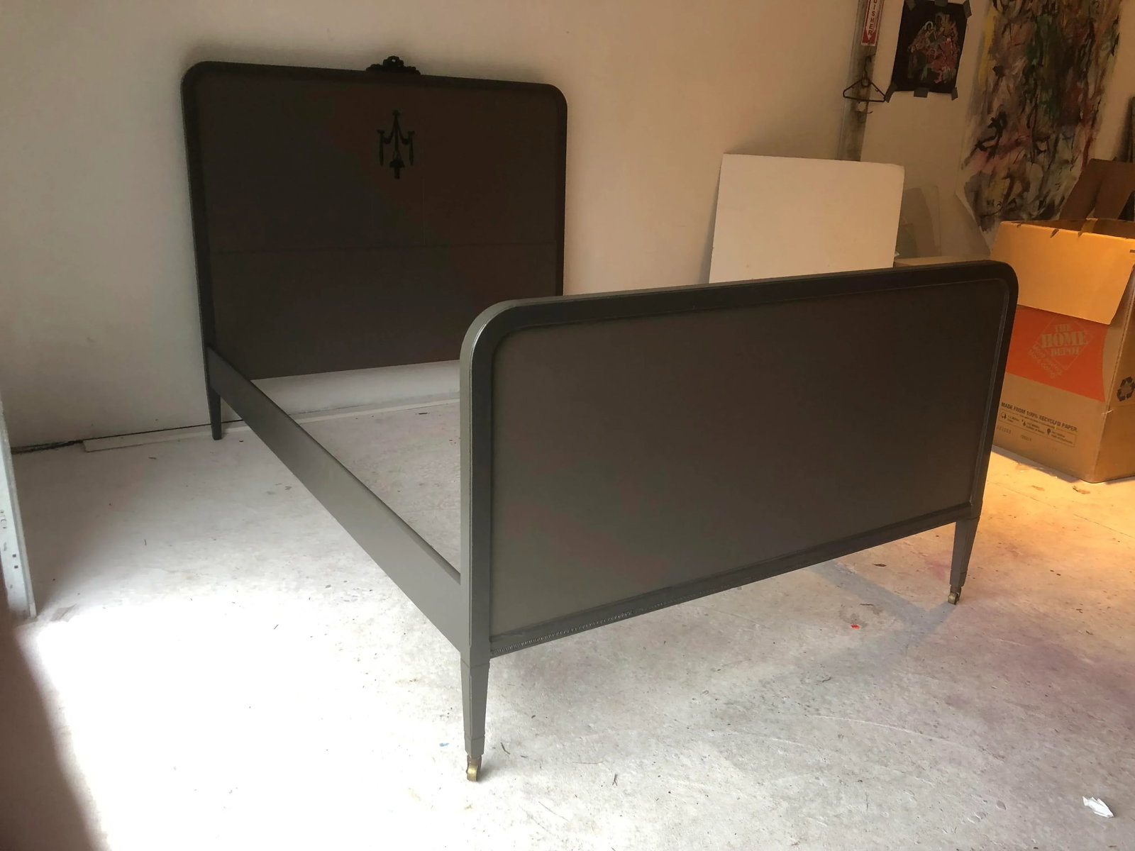 Early 20th Century Antique French Style Mahogany Bedframe - 9