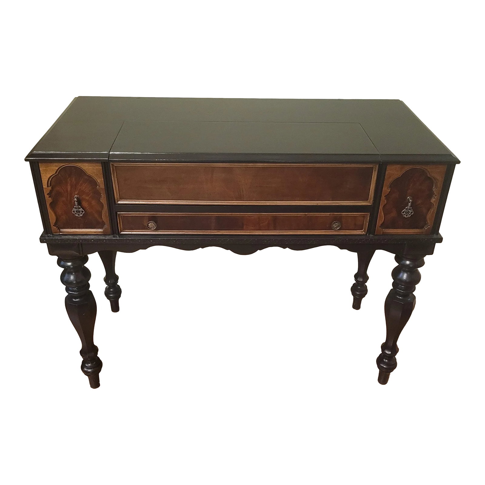 Restored 1930's Hekman Spinet Desk: Step back in time with this beautifully refinished 1930's Heckman spinet desk, now revitalized to blend classic charm with modern sophistication. This piece, originally crafted in the 1930's, has