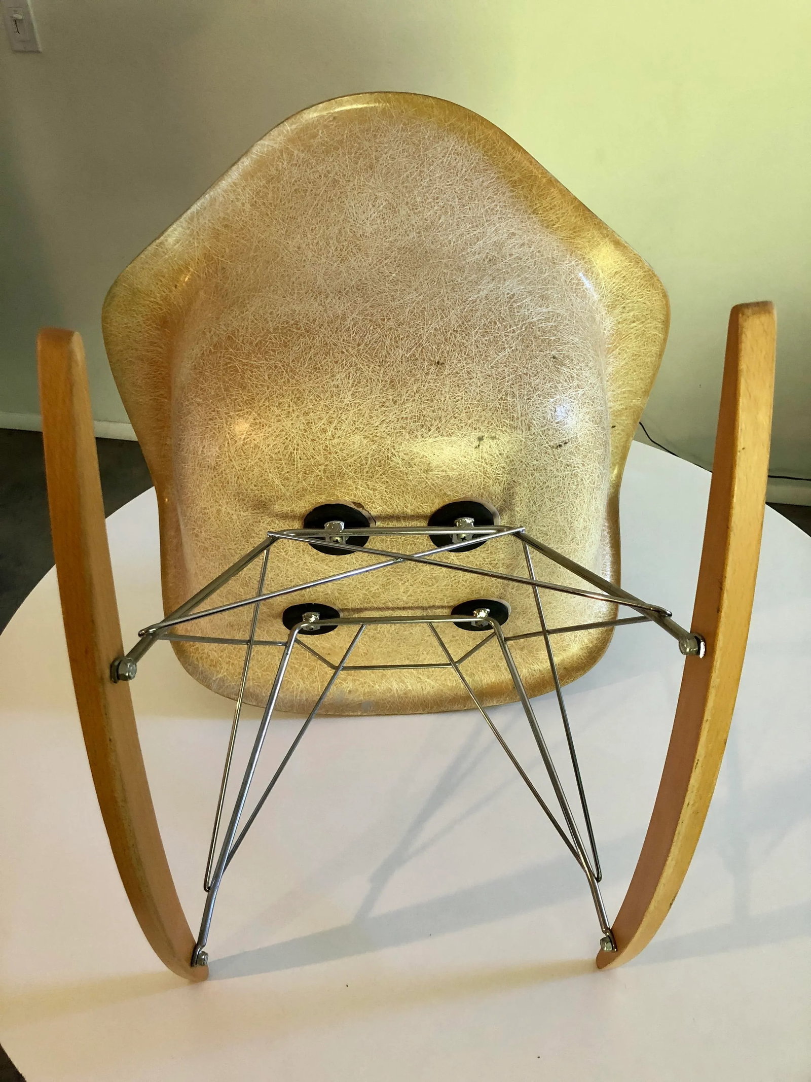 Vintage Eames Shell Rocker Fiber Parchment Rocking Chair Herman Miller - 6