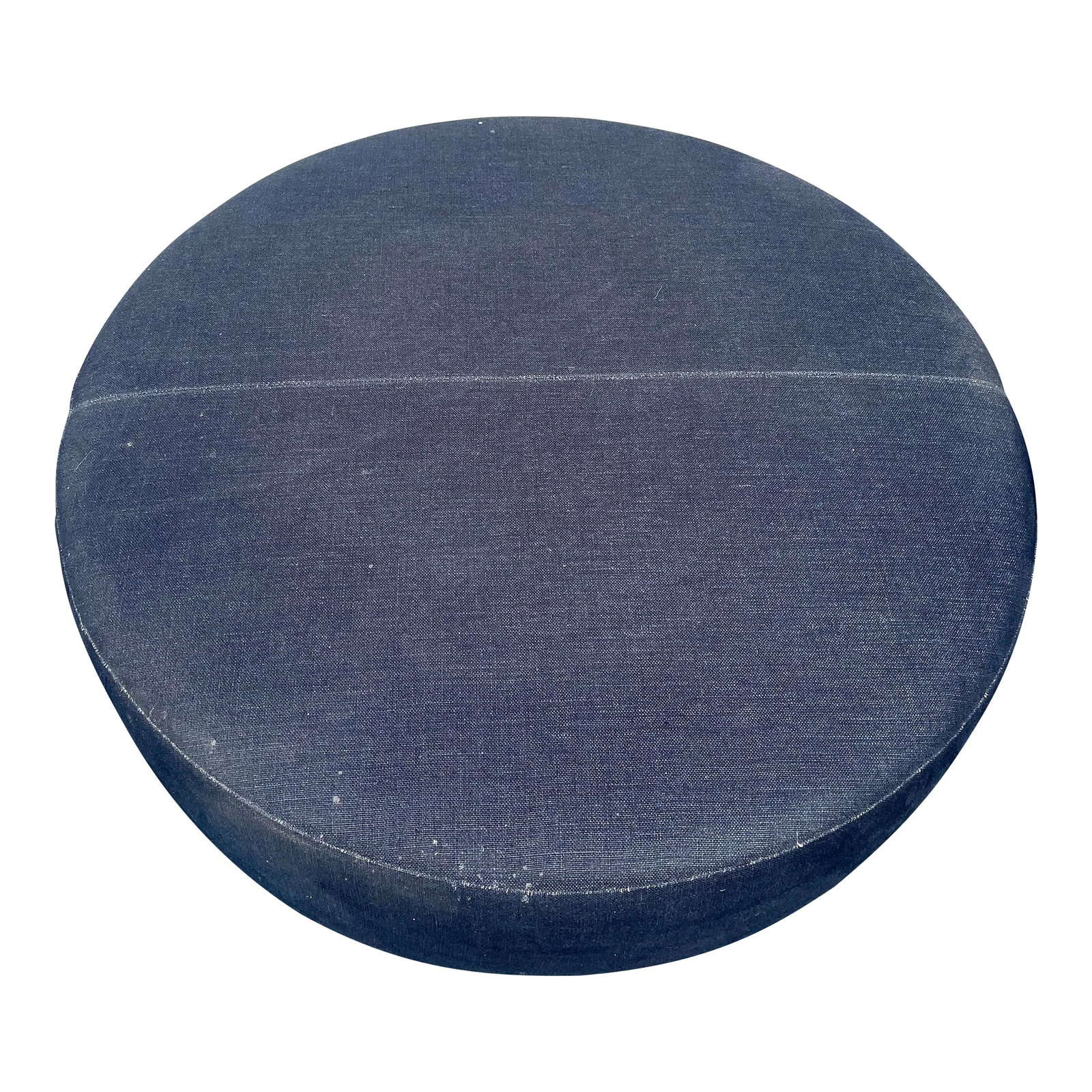 Signed B&b Italia by Antonio Citterio Oversized "Harry" Black Round Ottoman: B&B Italia's Oversized Black Fabric Ottoman was created by designer and architect Antonio Citterio. Though simple in design, the ottoman packs a bold statement and modern punch. The attractive