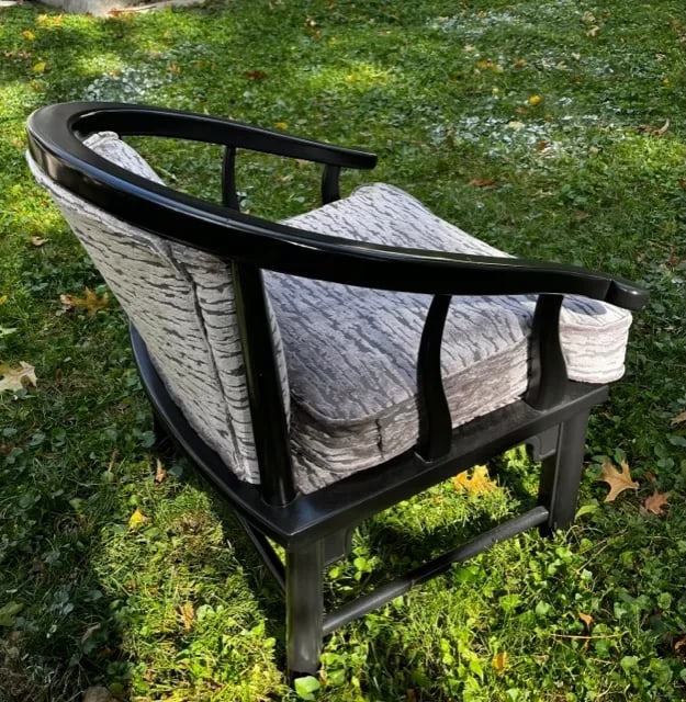 Refinished and Reupholstered - Century Furniture James Mont Ming Style Lounge Chairs - a Pair - 11