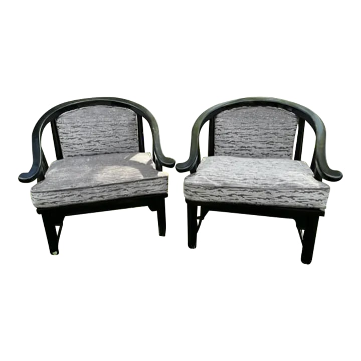 Refinished and Reupholstered - Century Furniture James Mont Ming Style Lounge Chairs - a Pair (1 of 12)