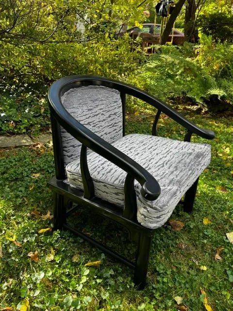 Refinished and Reupholstered - Century Furniture James Mont Ming Style Lounge Chairs - a Pair - 2