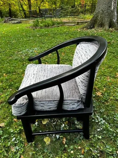 Refinished and Reupholstered - Century Furniture James Mont Ming Style Lounge Chairs - a Pair - 7