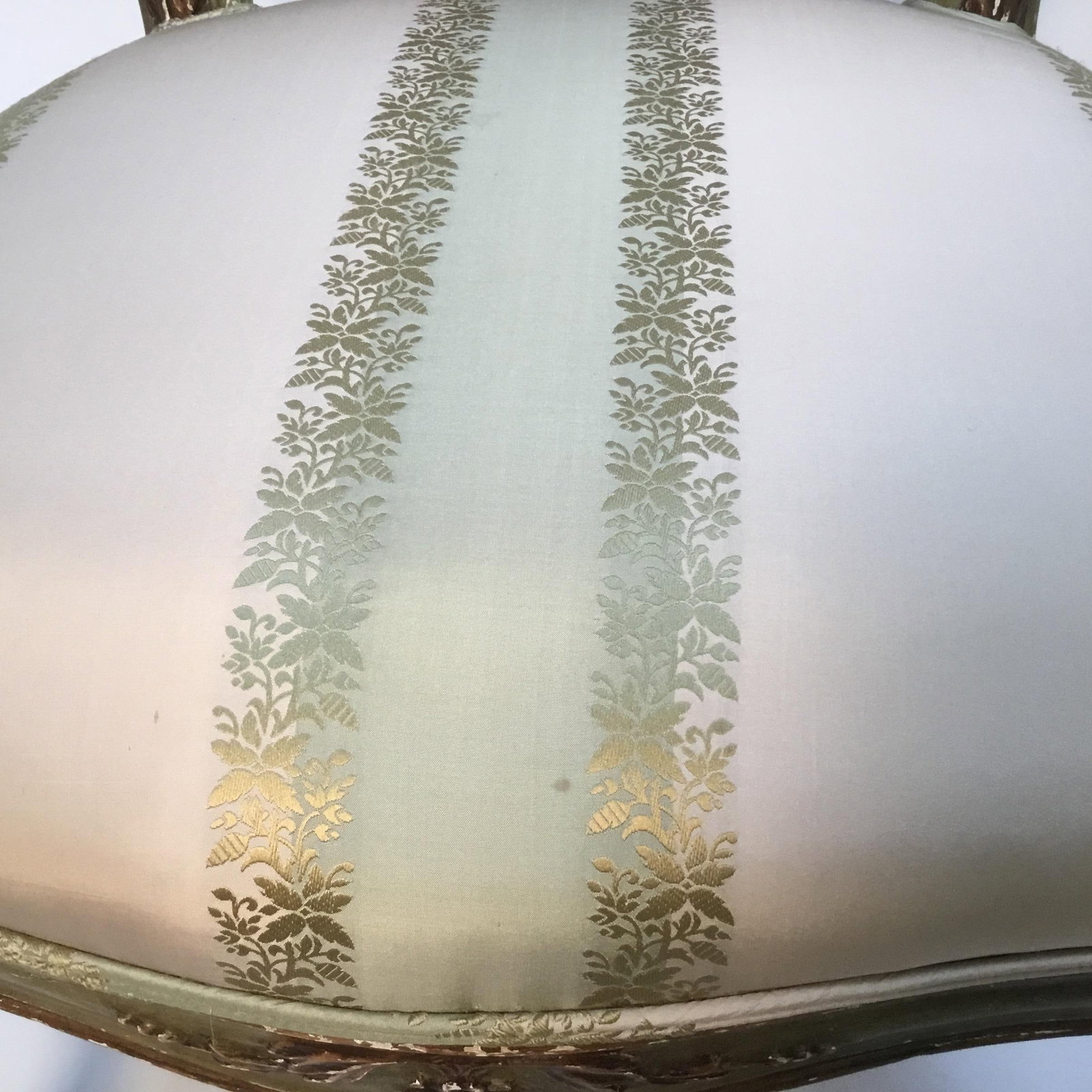 Late 19th Century Vintage Italian Green Painted, Carved and Gilt Louis XV Side Chairs- A Pair - 6