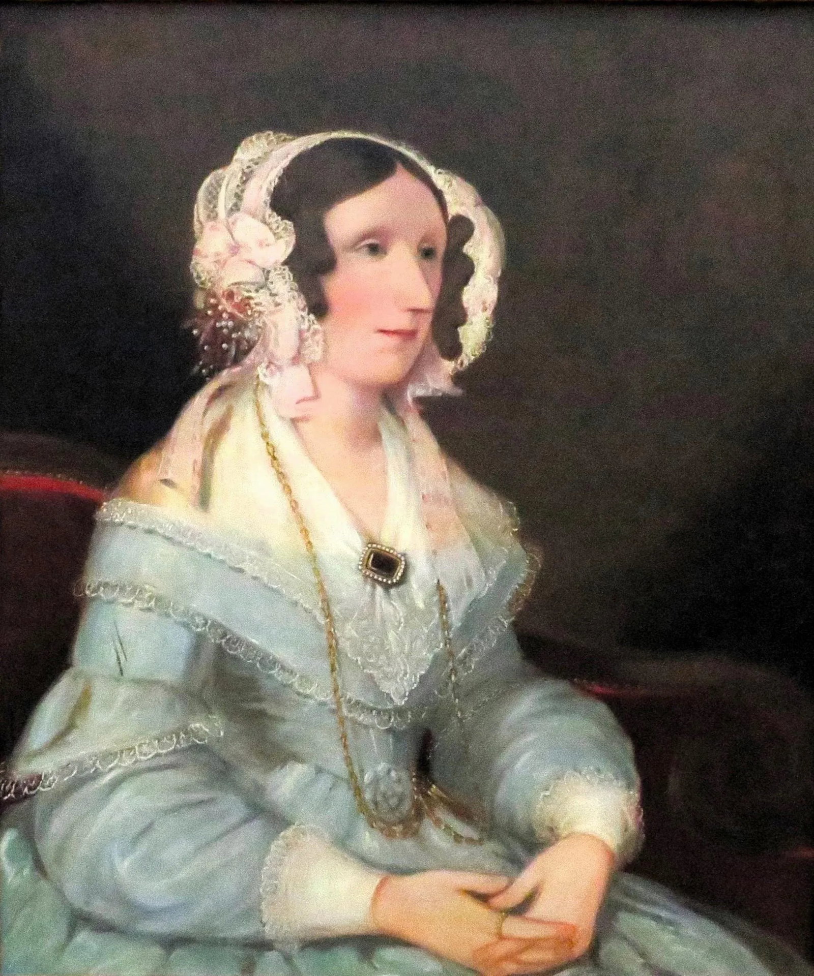 19th C. Portrait Oil Painting of a Woman Lady Antique Victorian - 2