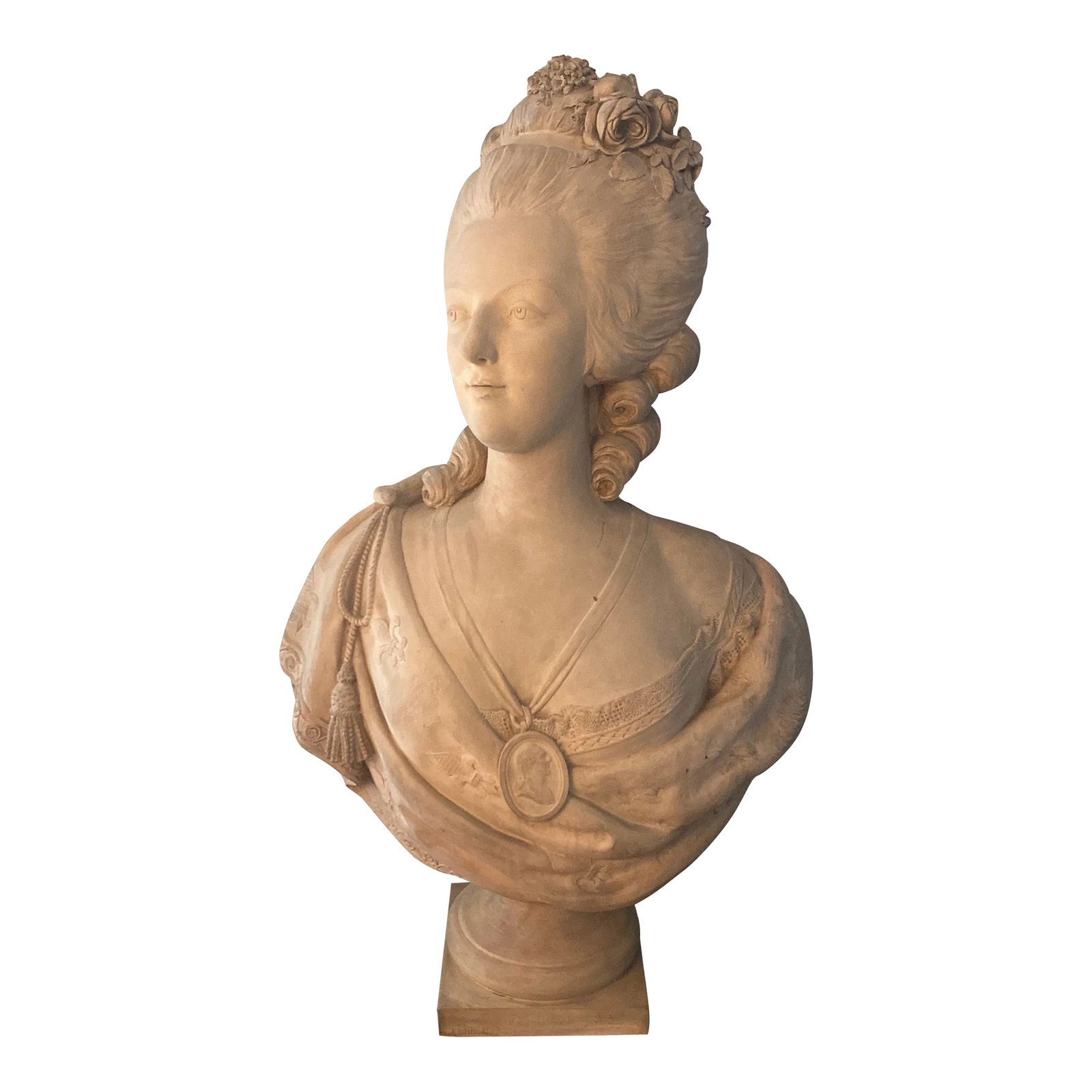 19th Century Marie Antoinette Bust French Earthenware After Felix Lecomte (1 of 12)