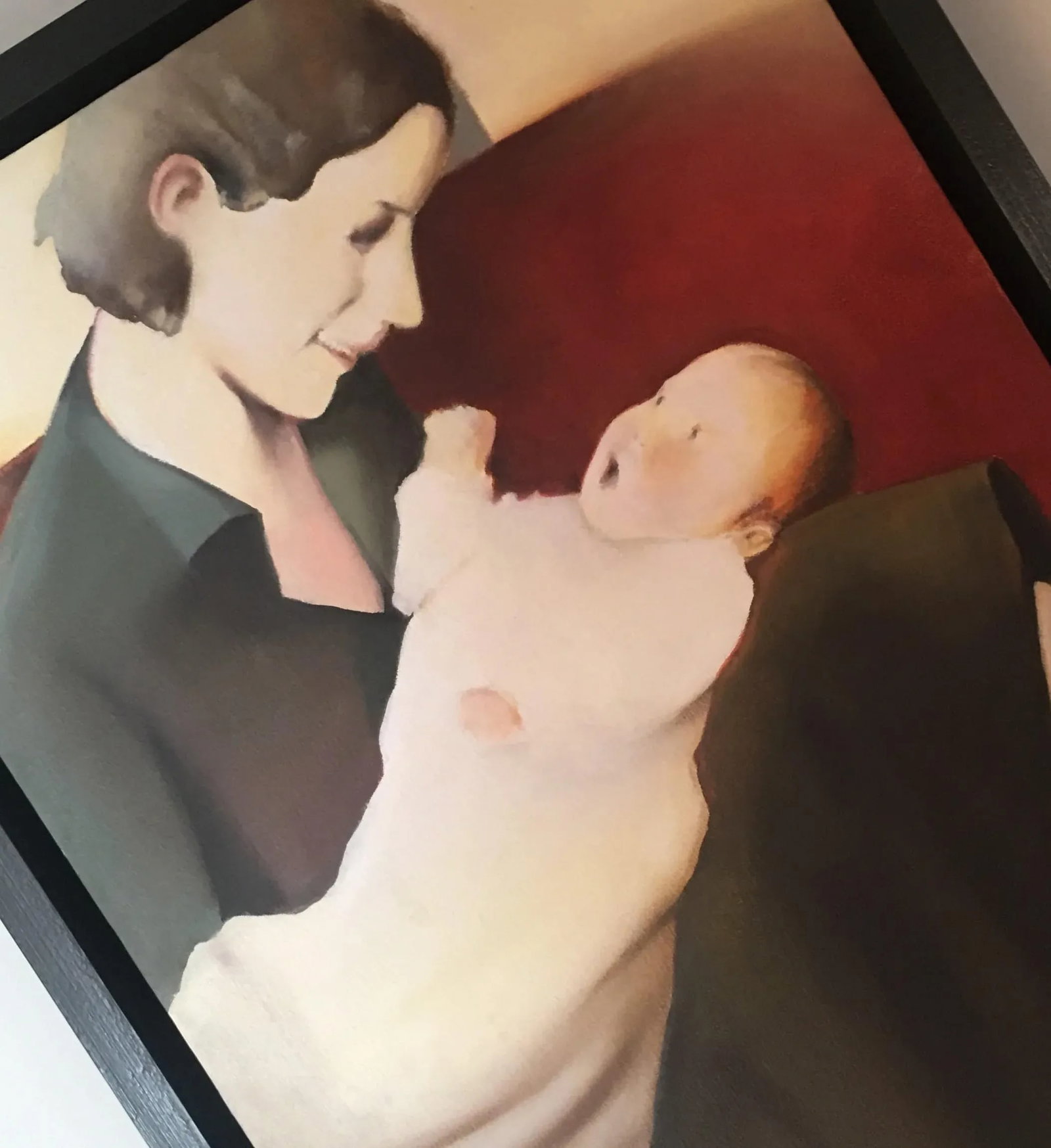Realist Oil Painting on Canvas, "Mother & Son" - 12