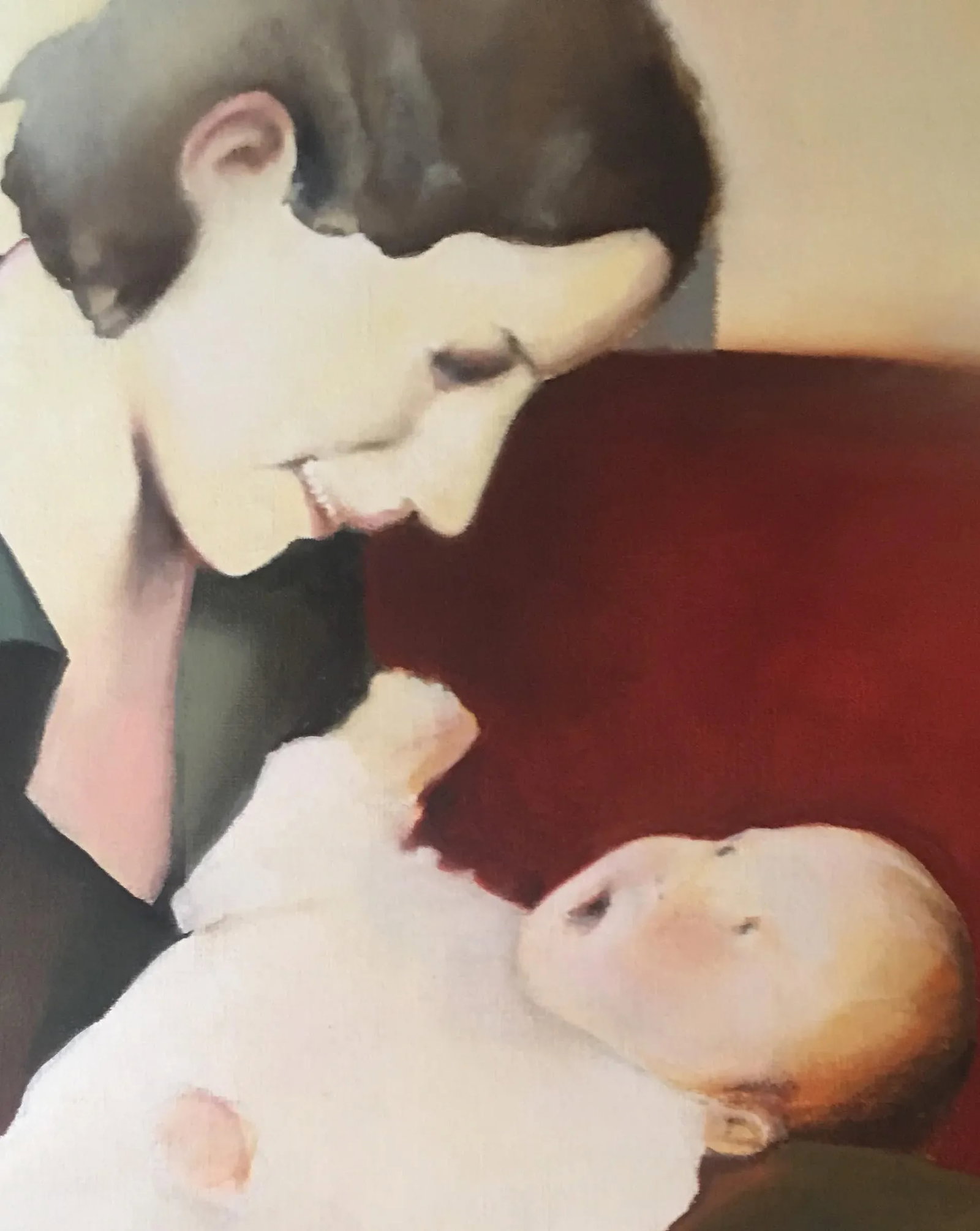 Realist Oil Painting on Canvas, "Mother & Son" - 2