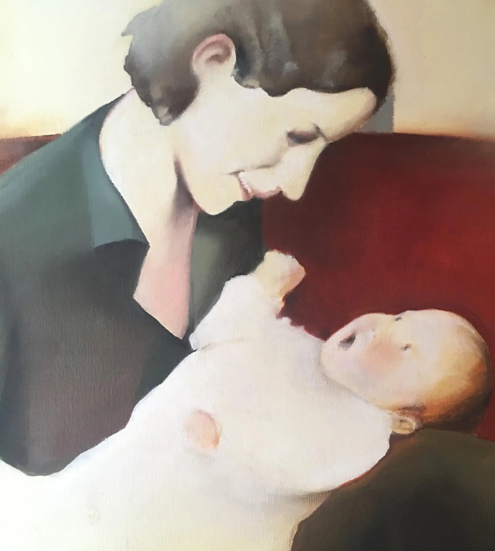 Realist Oil Painting on Canvas, "Mother & Son" - 5