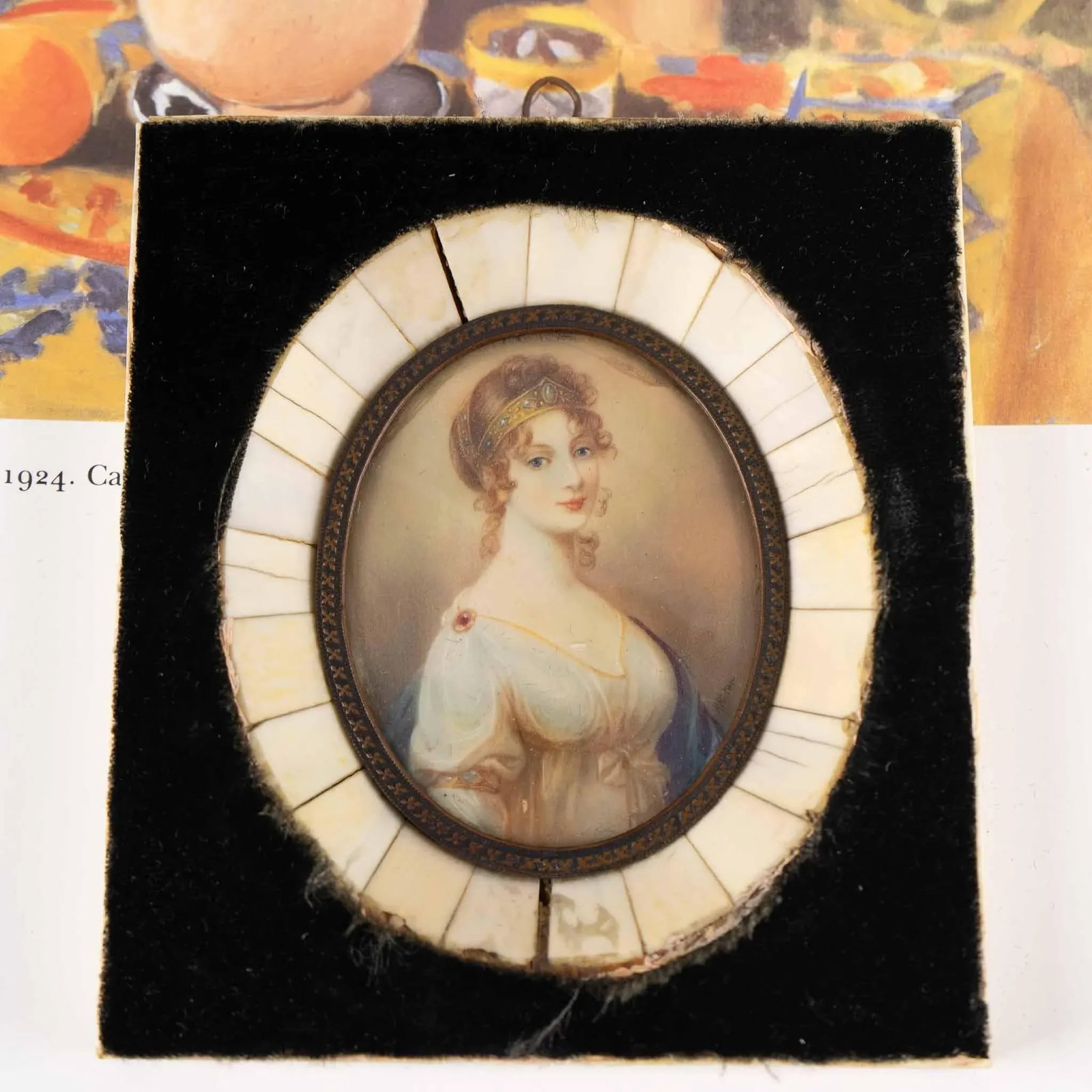 Antique 19th Century Miniature Portrait of Queen Louise - 7