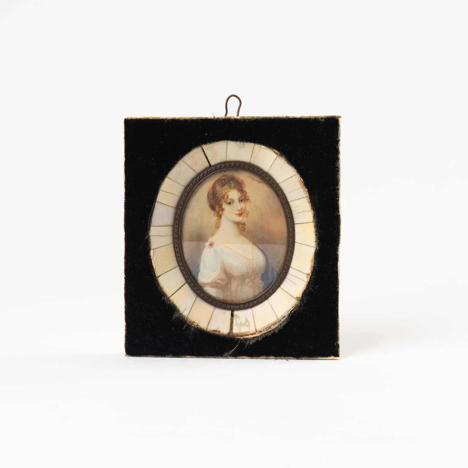 Antique 19th Century Miniature Portrait of Queen Louise - 8
