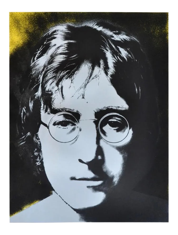 Limited Edition Signed Silkscreen Print John Lennon Portrait by Yoko Ono, 1990: (YOU CAN MAKE REASONABLE OFFERS.) This is a rare (Edition size 300 worldwide) screenprint/serigraph portrait of John Lennon by Yoko Ono (American/Japanese, b 1933). It is pencil signed on the lower le