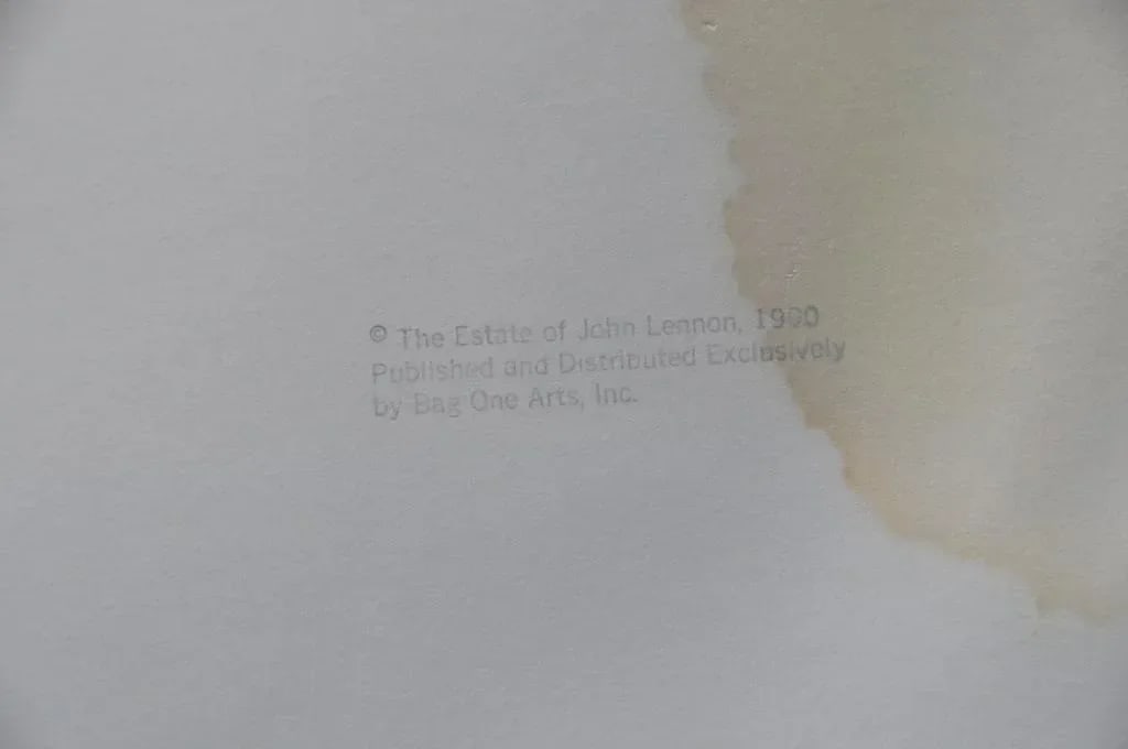 Limited Edition Signed Silkscreen Print John Lennon Portrait by Yoko Ono, 1990 - 4
