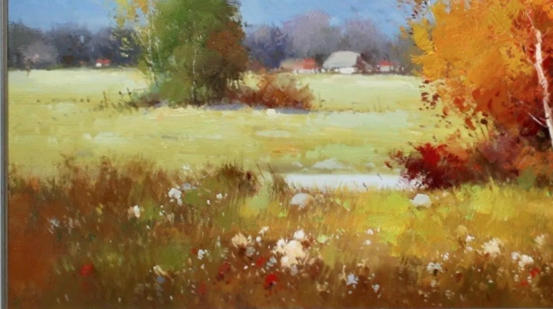Autumn Landscape Impressionist Style Framed Oil Painting - 4