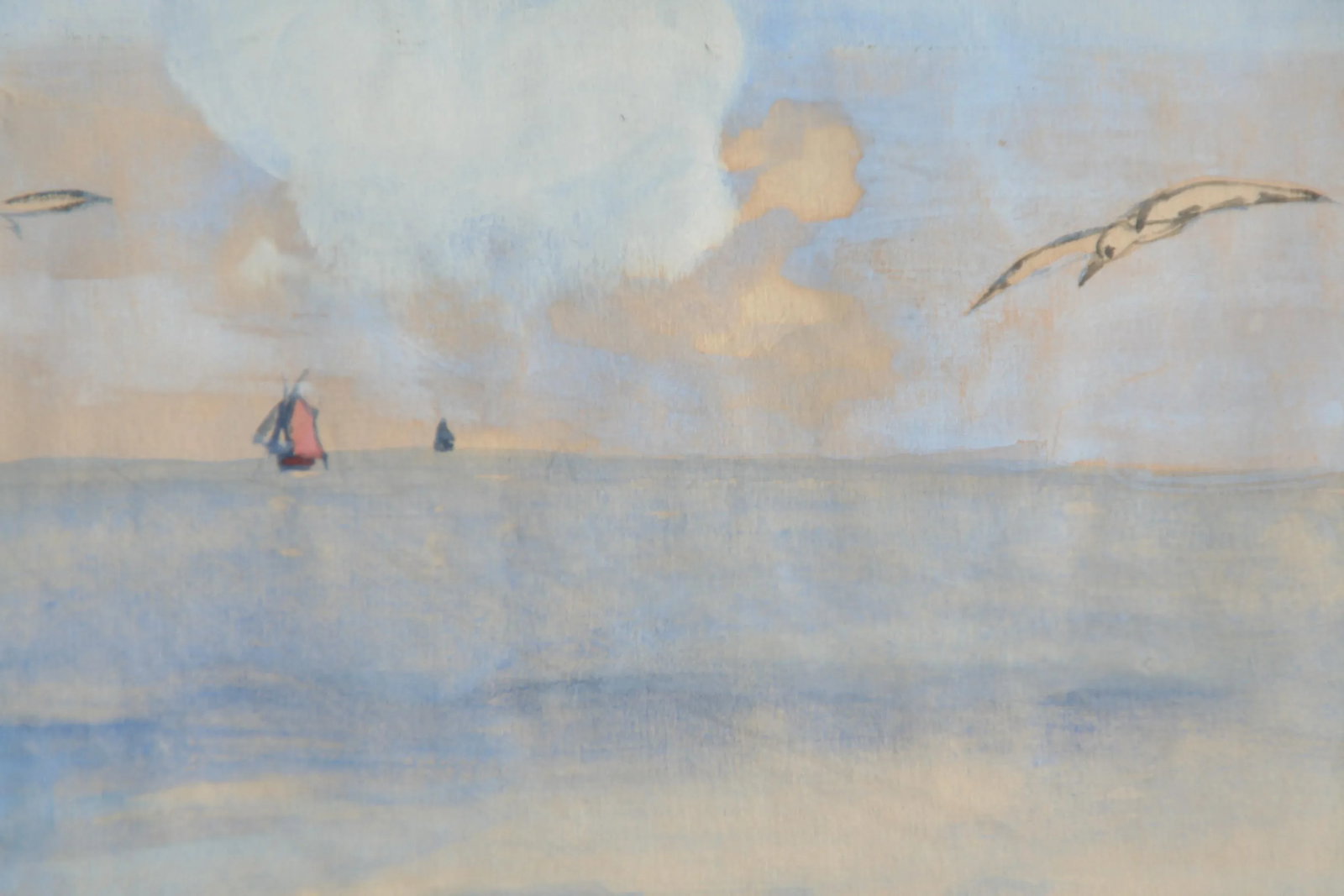 Vintage Watercolor of Coastal Seascape - 3