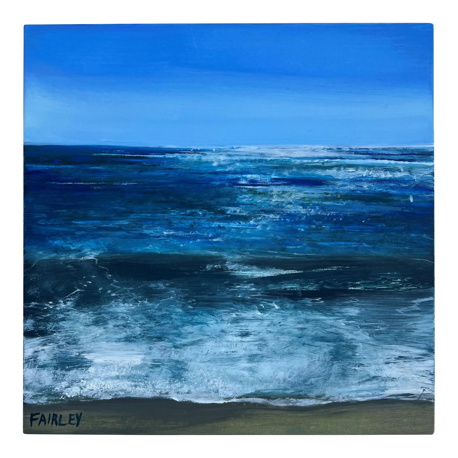 Zuma Beach, Ca, 6x6 Inch Miniature Oil Painting by Jessica Fairley: Take a journey to the famous Zuma Beach in Los Angeles, California and enjoy the details in this miniature, 6x6 inch, oil painting by Jessica Fairley. Condition: Imperfections: No Imperfections