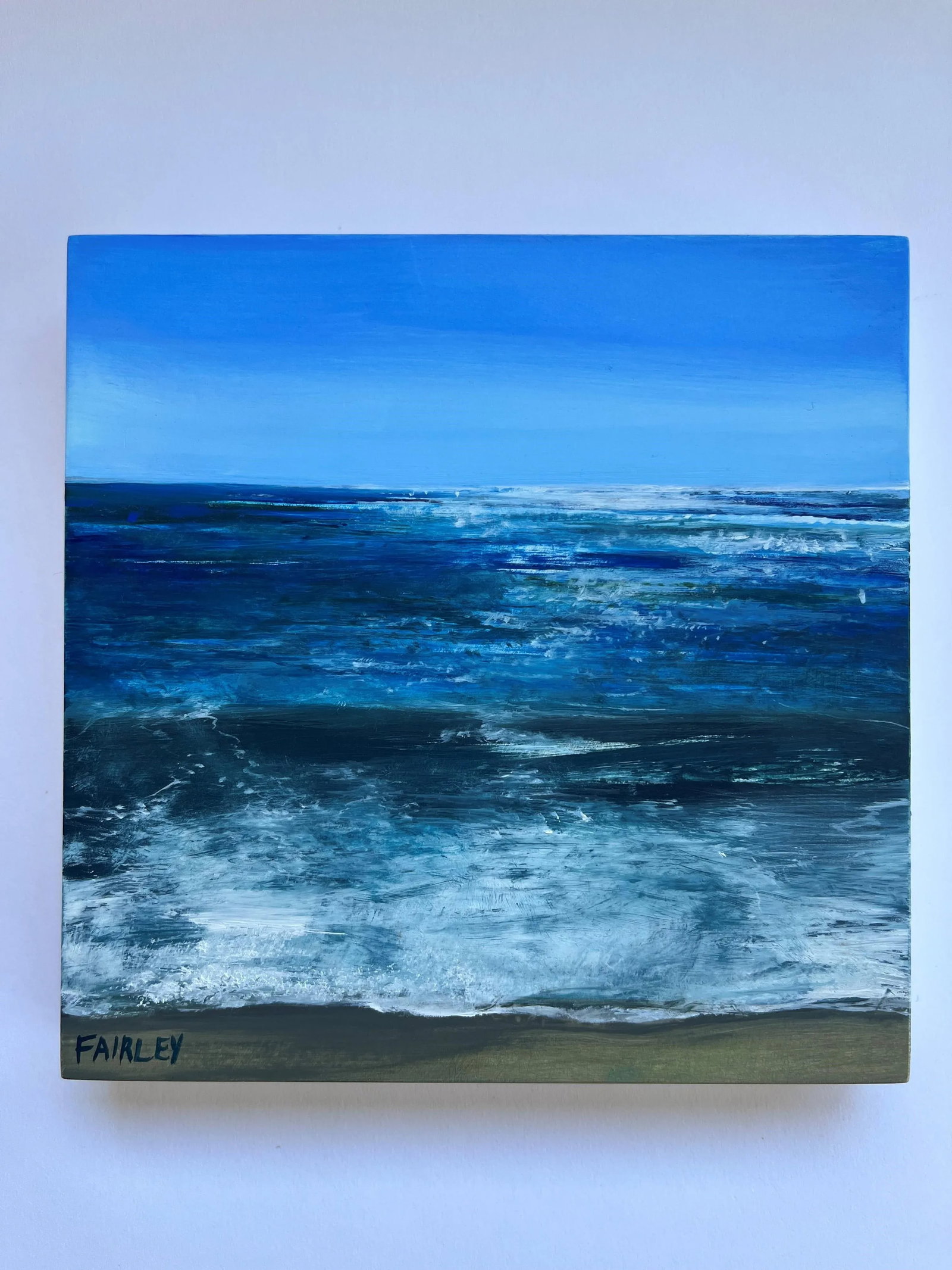 Zuma Beach, Ca, 6x6 Inch Miniature Oil Painting by Jessica Fairley - 4
