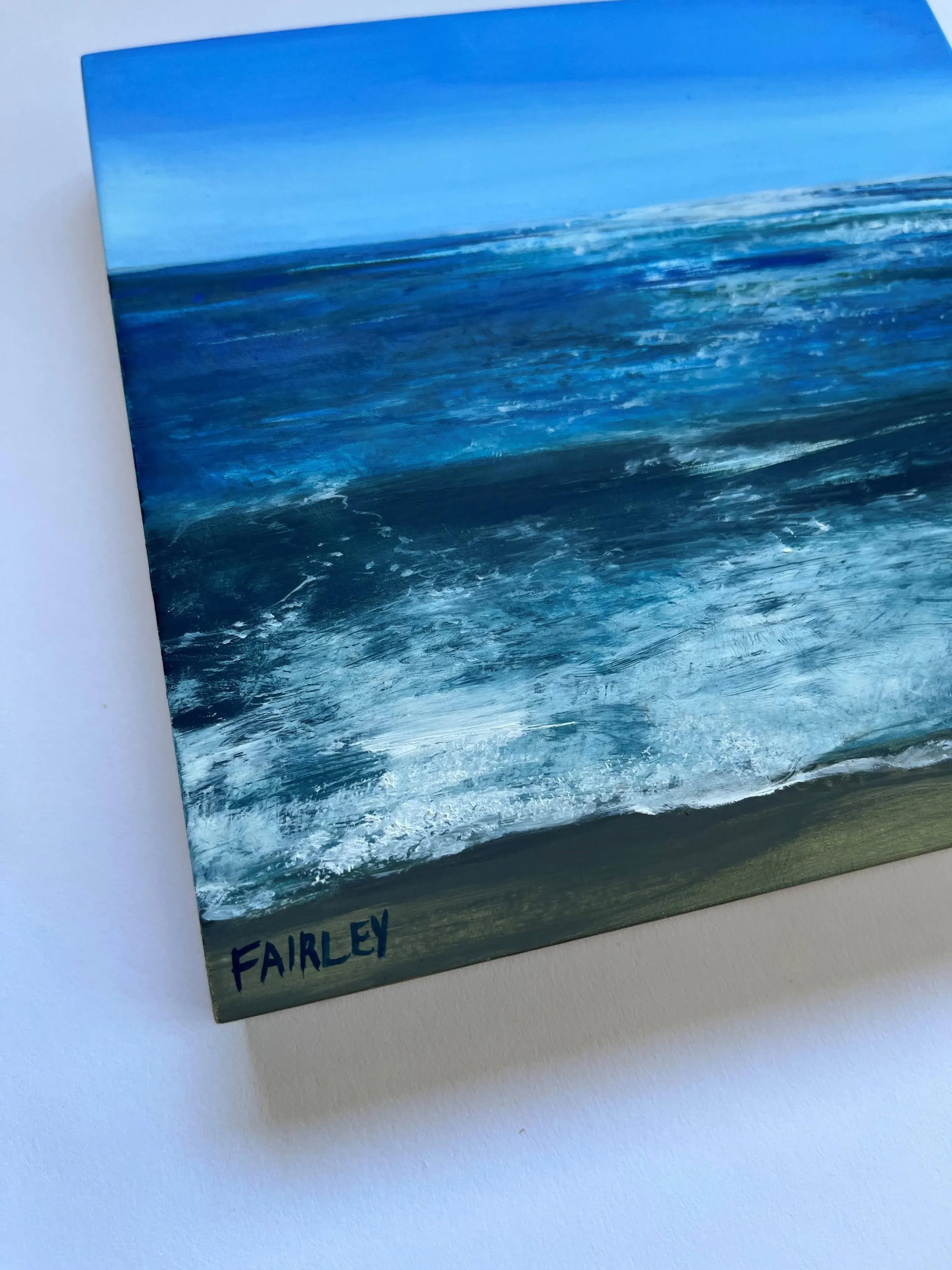 Zuma Beach, Ca, 6x6 Inch Miniature Oil Painting by Jessica Fairley - 5
