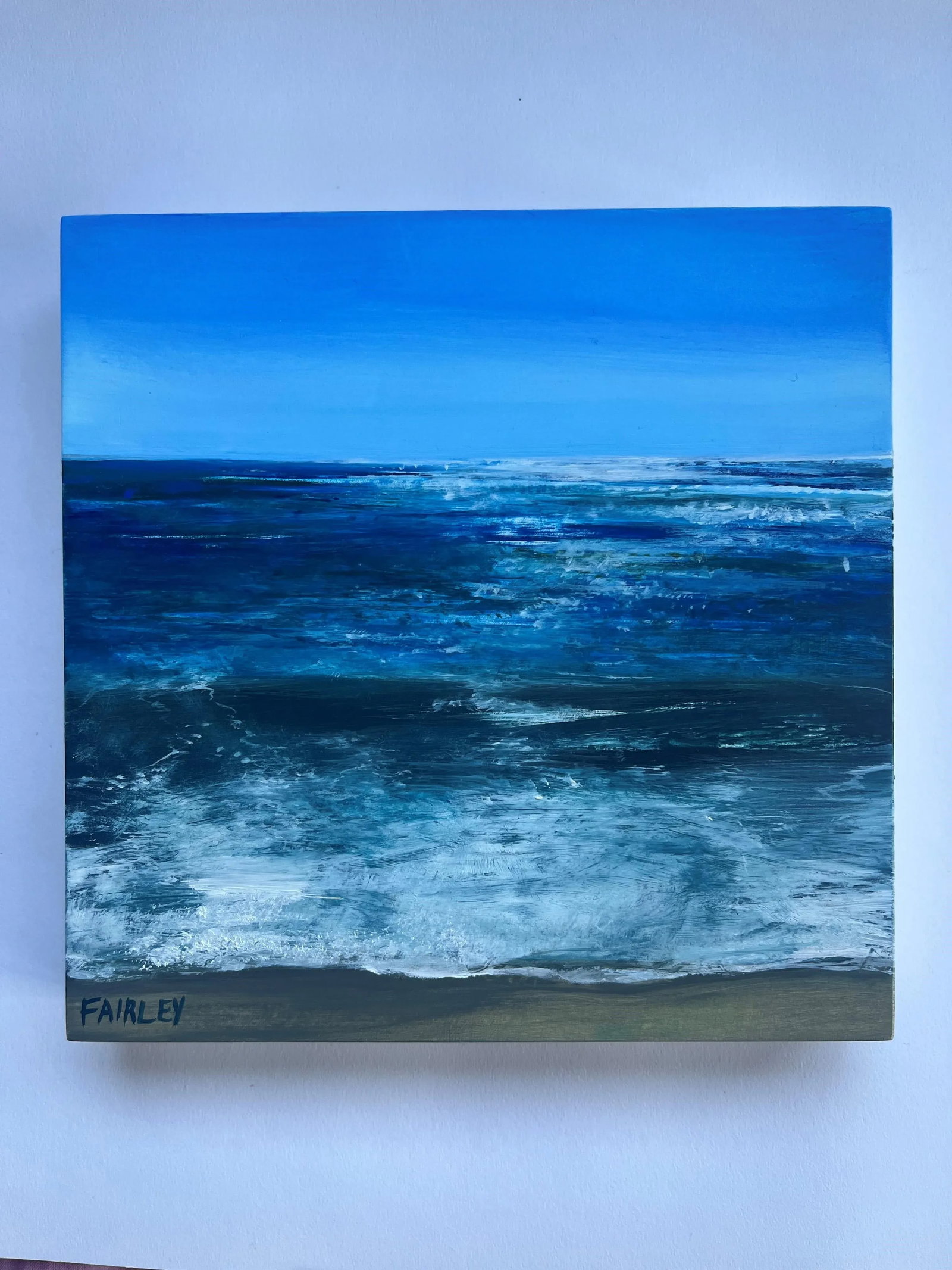 Zuma Beach, Ca, 6x6 Inch Miniature Oil Painting by Jessica Fairley - 6