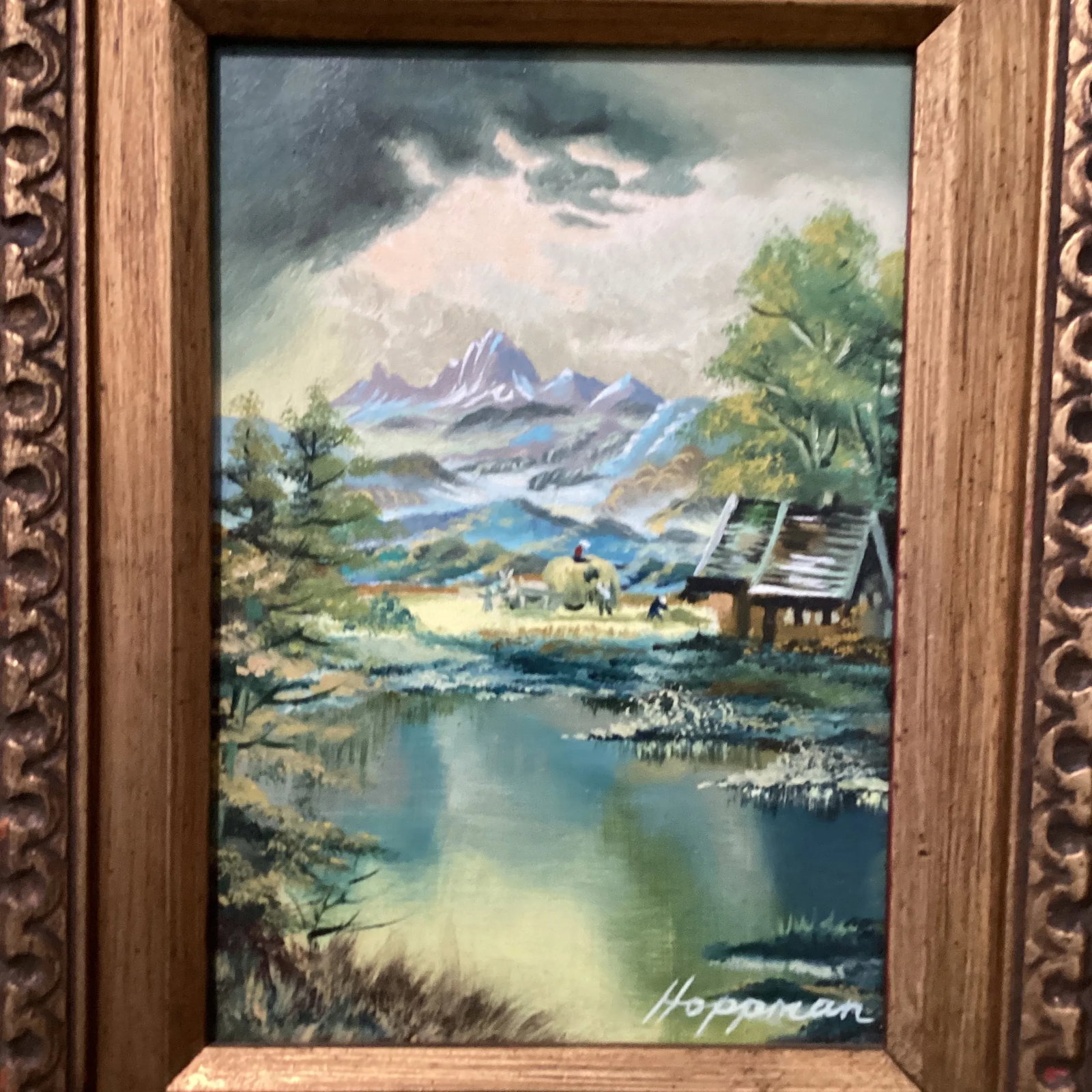 Antique Hein Hoppmann Landscape Oil Painting, Framed - 4