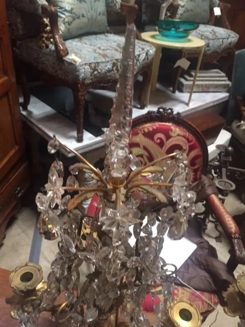 Early 19th Century French Dore Bronze & Crystal Girandoles - a Pair - 7