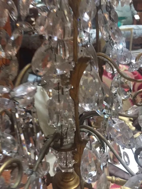 Early 19th Century French Dore Bronze & Crystal Girandoles - a Pair - 9