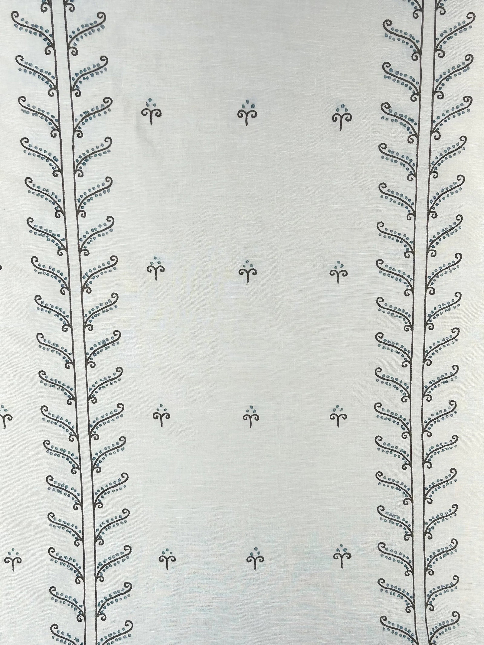 Chelsea Textiles "Moghul Leaf Stripe" Embroidery- 6.25 Yards - 2