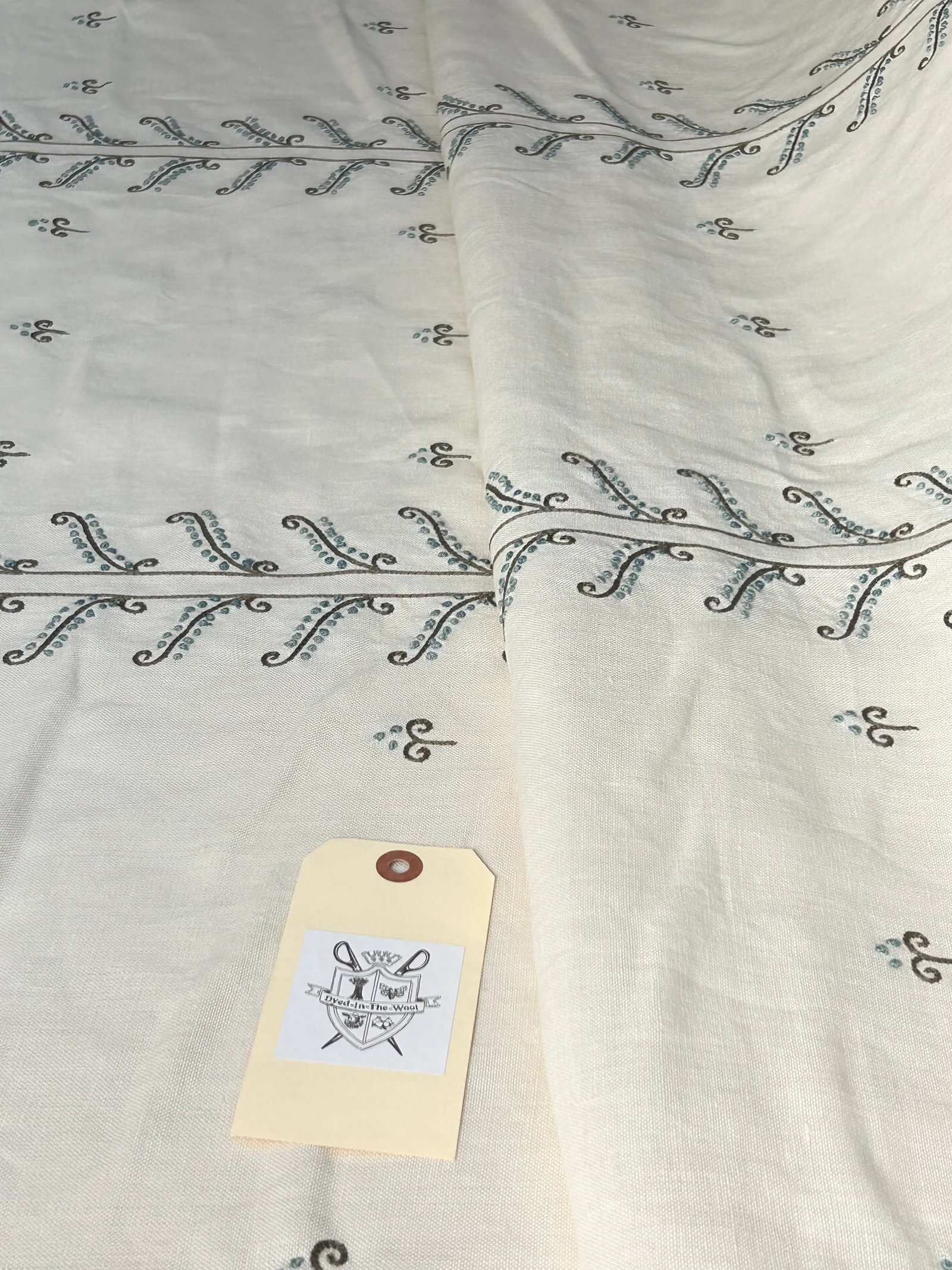 Chelsea Textiles "Moghul Leaf Stripe" Embroidery- 6.25 Yards - 4