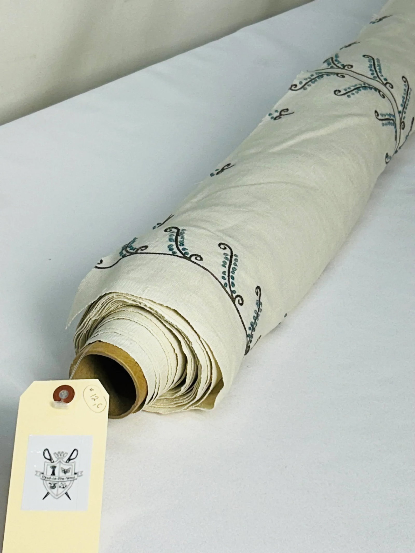 Chelsea Textiles "Moghul Leaf Stripe" Embroidery- 6.25 Yards - 5