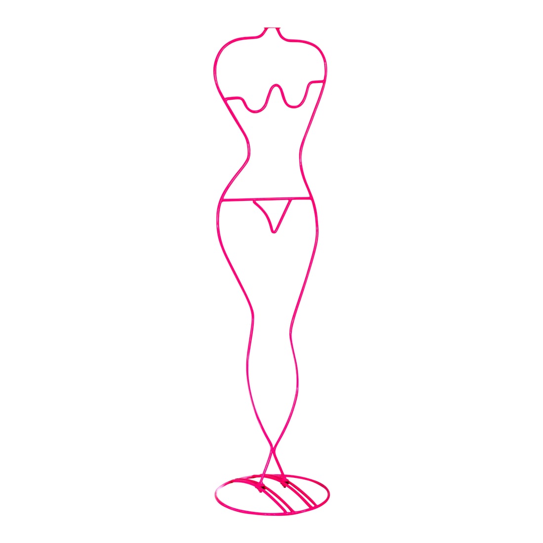 1980s Ikea Mannequin or Valet Stand by Ehlen Johansson: Newly powder coated in hot pink, this is a female mannequin, dress form or valet stand for Ikea designed by Ehlen Johansson. Stunning postmodern style with a great pop of color and in excellent condit