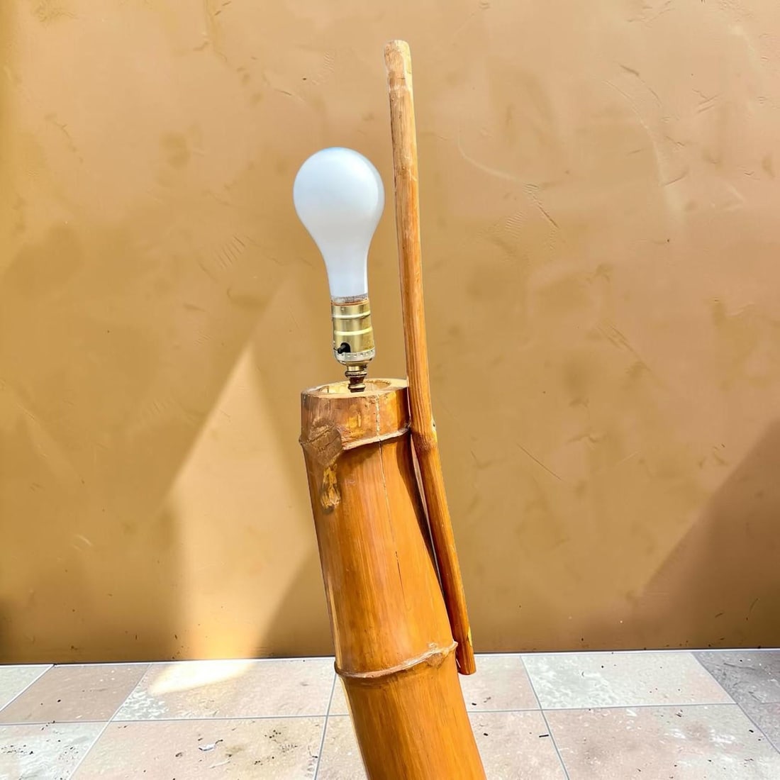 1970s Monumental Coastal Bamboo Floor Lamp - 3