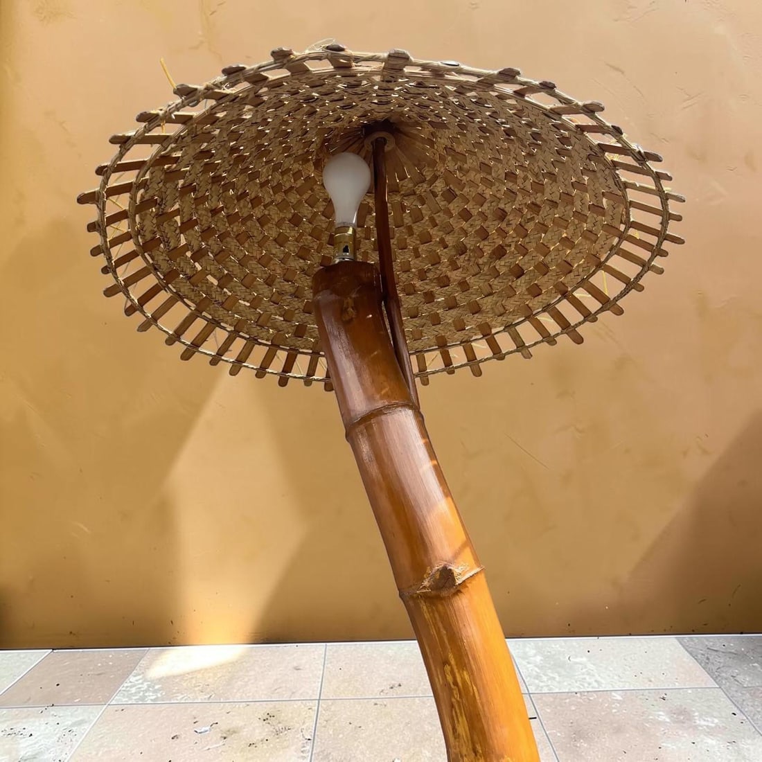 1970s Monumental Coastal Bamboo Floor Lamp - 7
