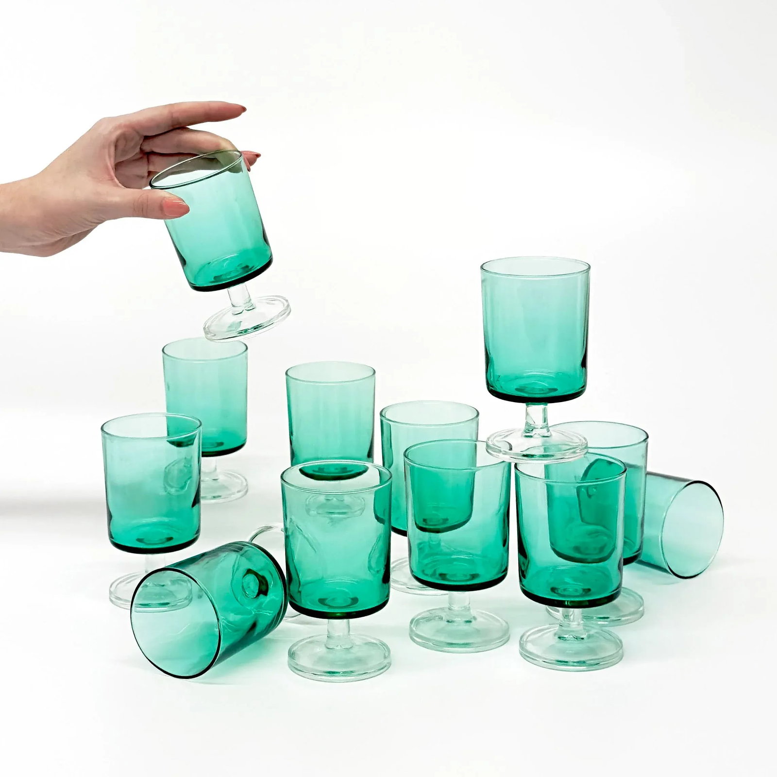 1960s Monumental Collection of Luminarc Emerald Stemware - 72 Pieces - 5