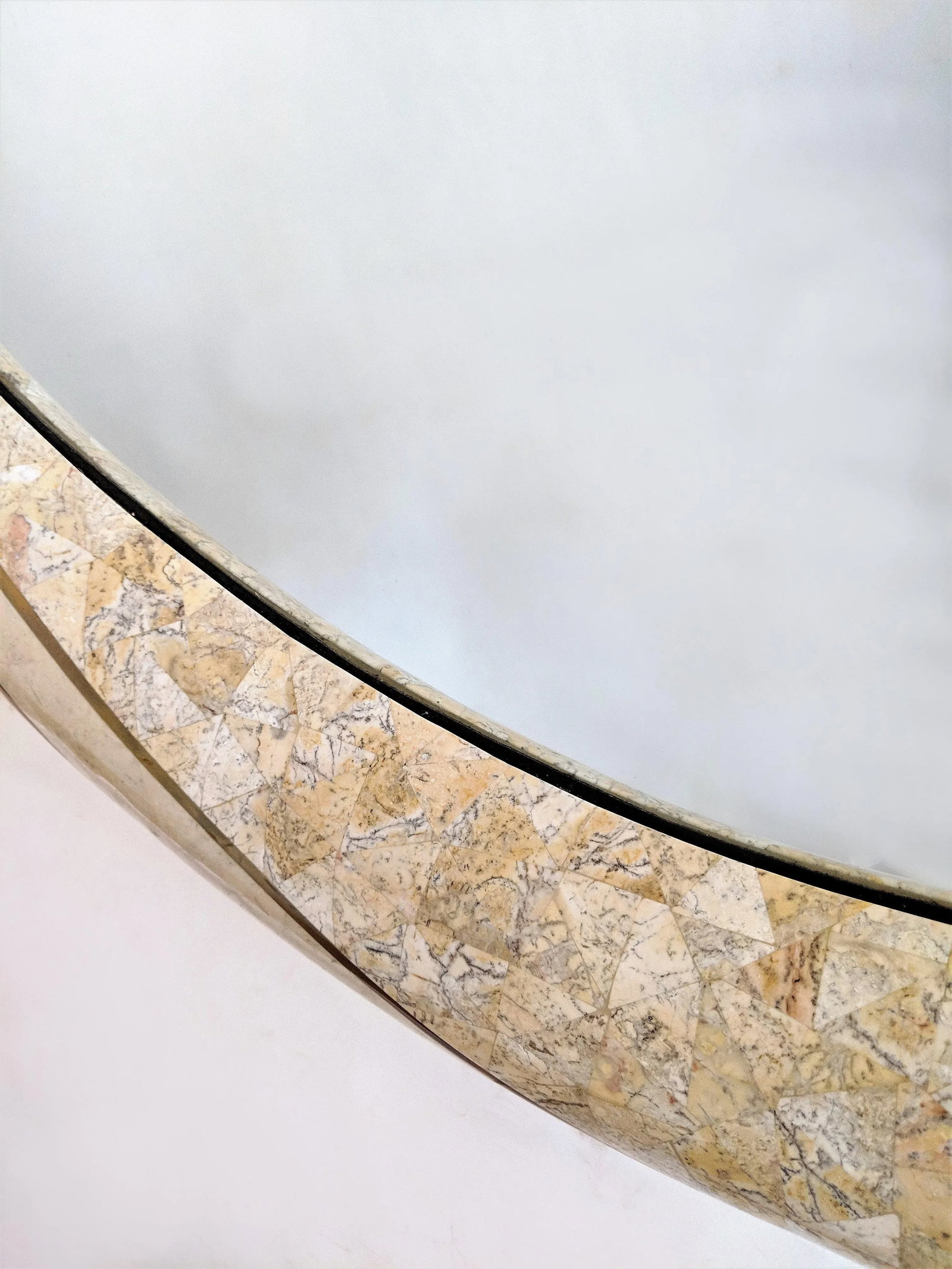Maitland Smith Style Tessellated Stone & Brass Wall Mirror - 8