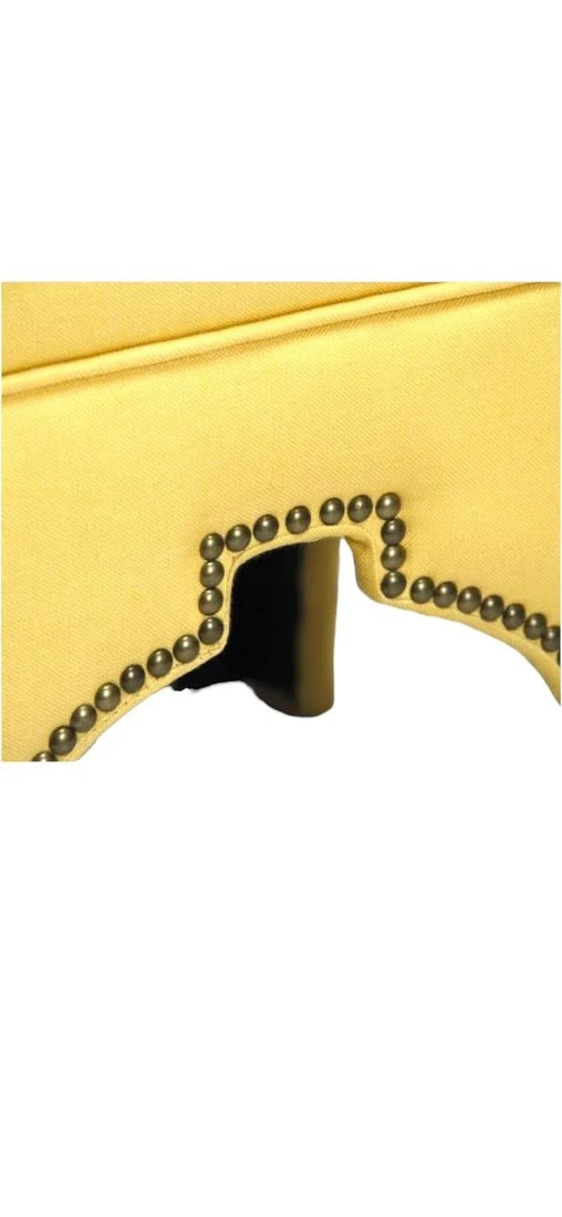 Ottoman Moroccan Cut With Brass Nailhead Trim - 4