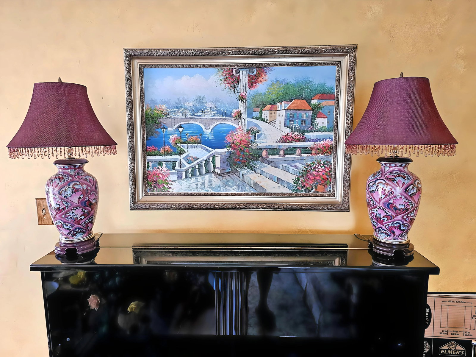1990s Chinoiserie Pink Porcelain Peacock Ginger Jar Table Lamps With Shades - a Pair - 12