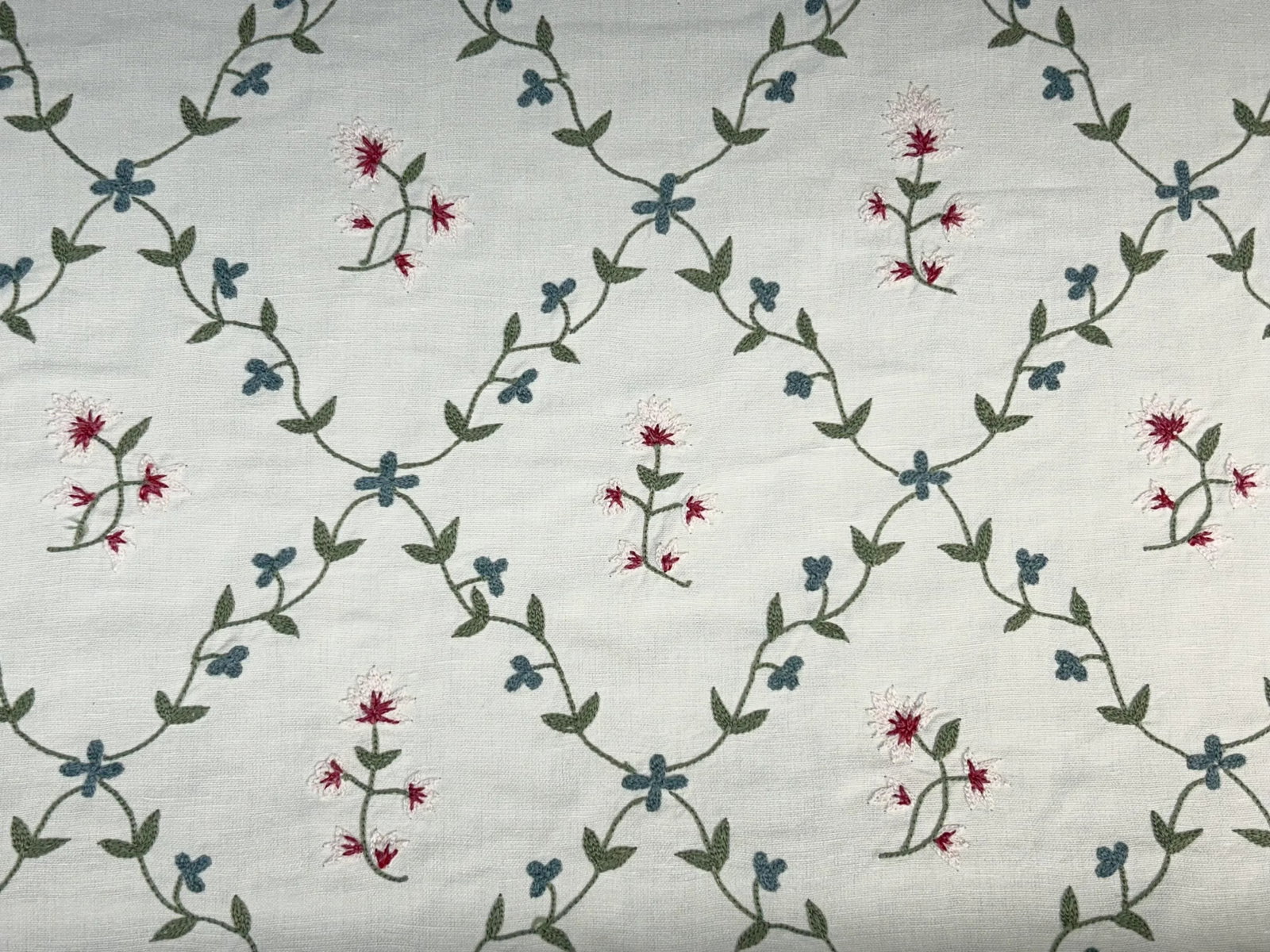 Chelsea Textile "Tiny Trellis" Embroidery- 6.25 Yards - 3