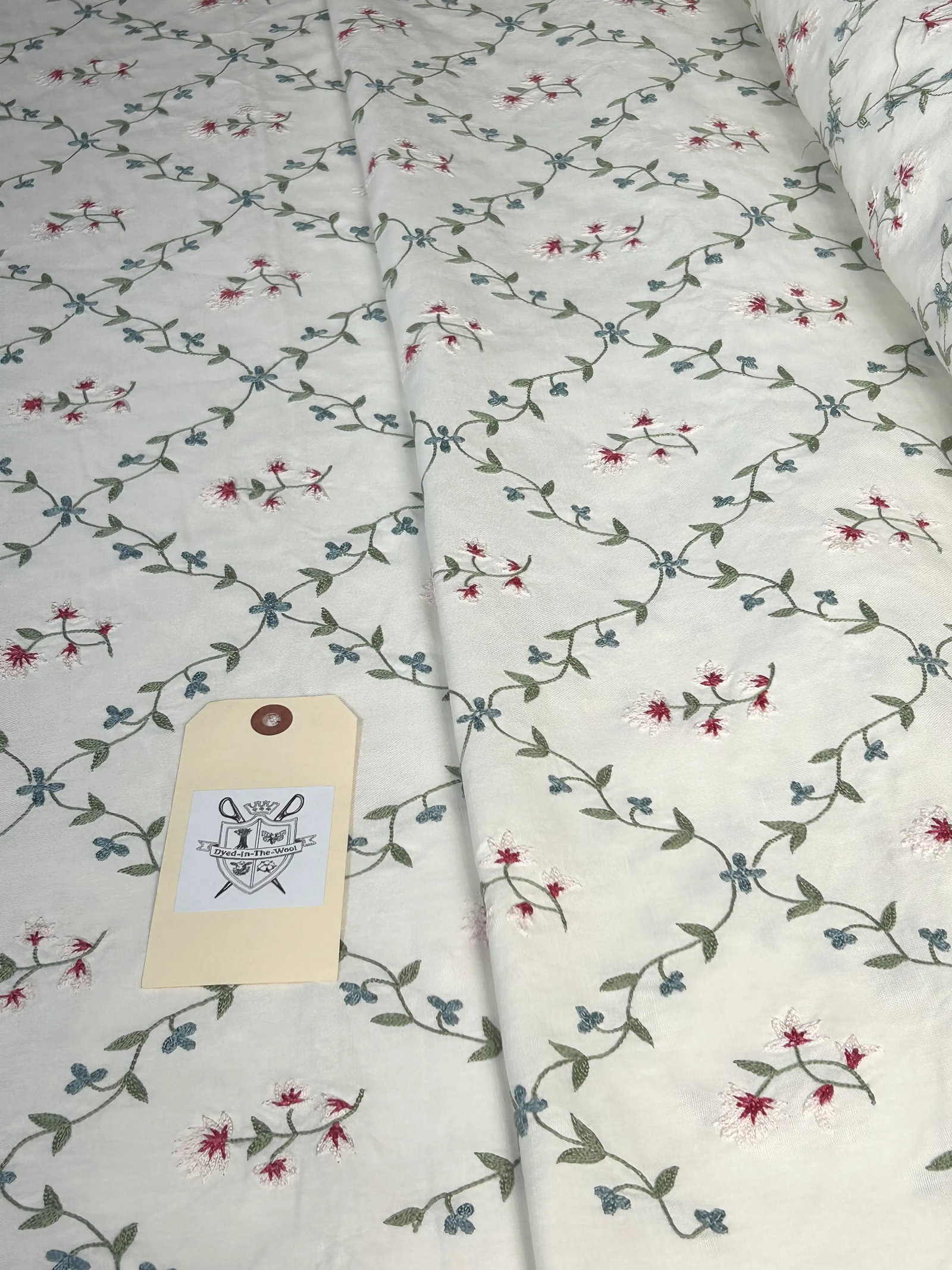 Chelsea Textile "Tiny Trellis" Embroidery- 6.25 Yards - 4