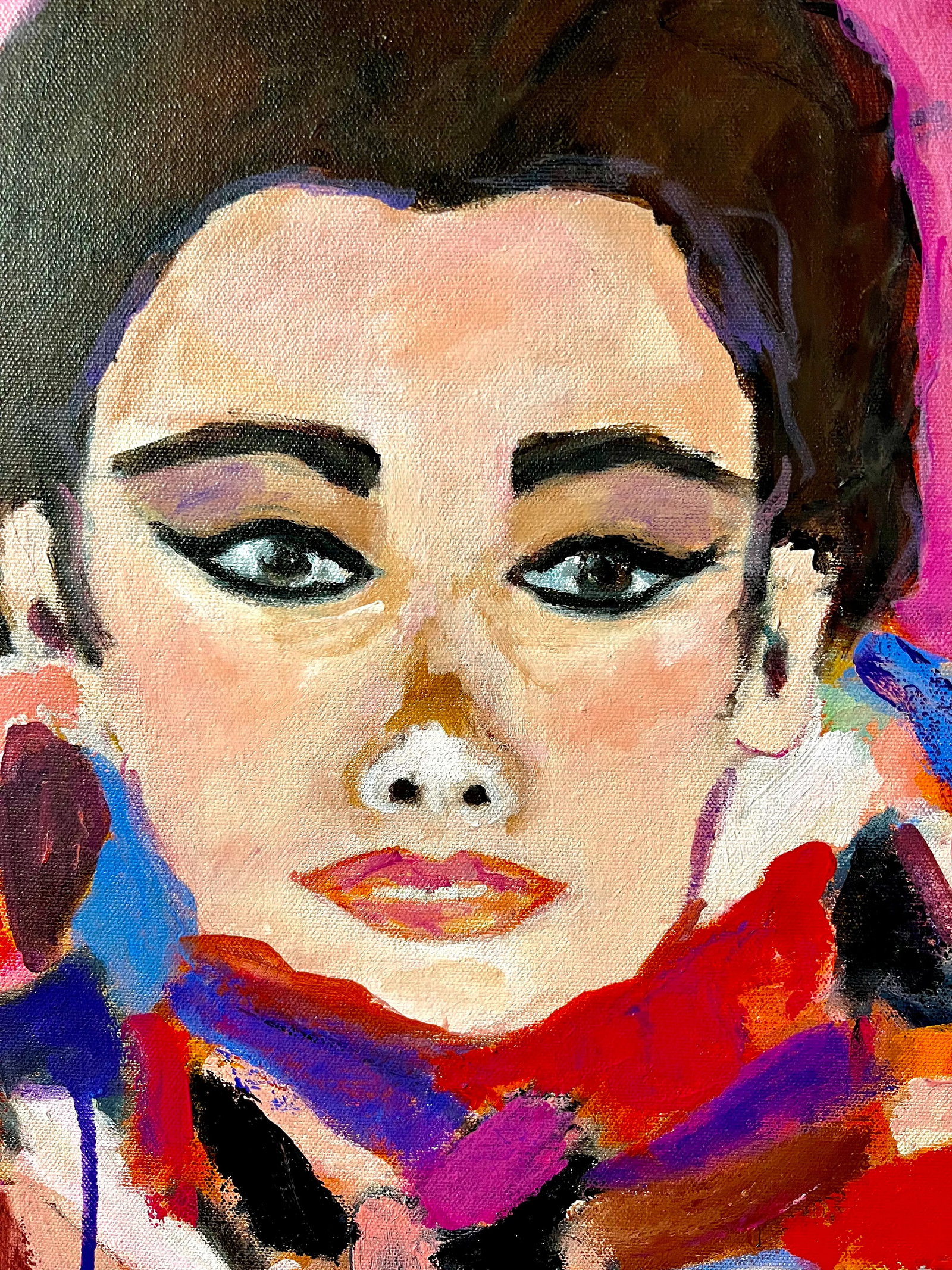 Glorious Gloria Original Expressionist Portrait Painting by Sandy Welch - 2