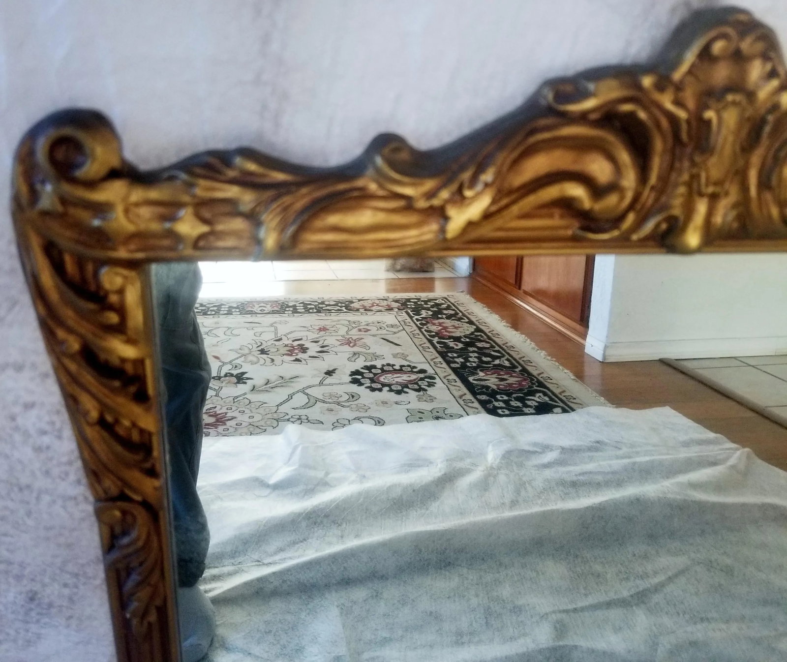 1920s Carved Chippendale Wood Mirror - 5