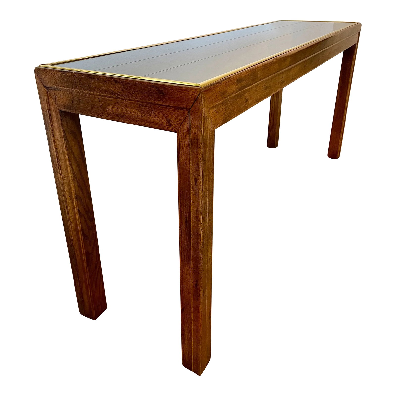 Henredon 1980's Postmodern Mirrored Console Sofa Table: Exquisite postmodern console table from renowned maker, Henredon. The table would work perfectly with any mid century or modern decor in a foyer, behind a sofa or anywhere a bit of extra style is call