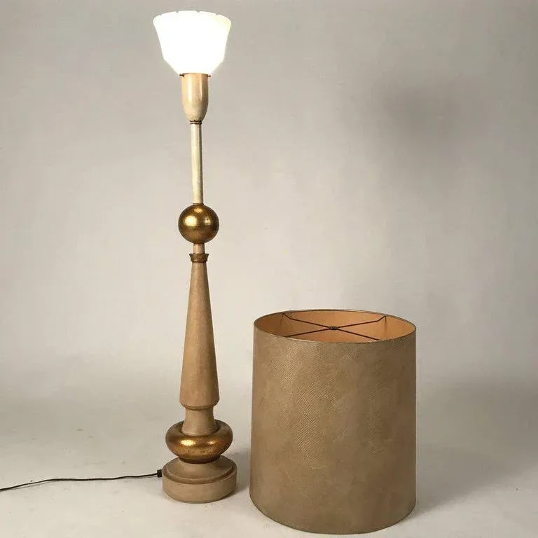 Monumental 1950s, Regency Torchiere Lamp in the Manner of James Mont - 3